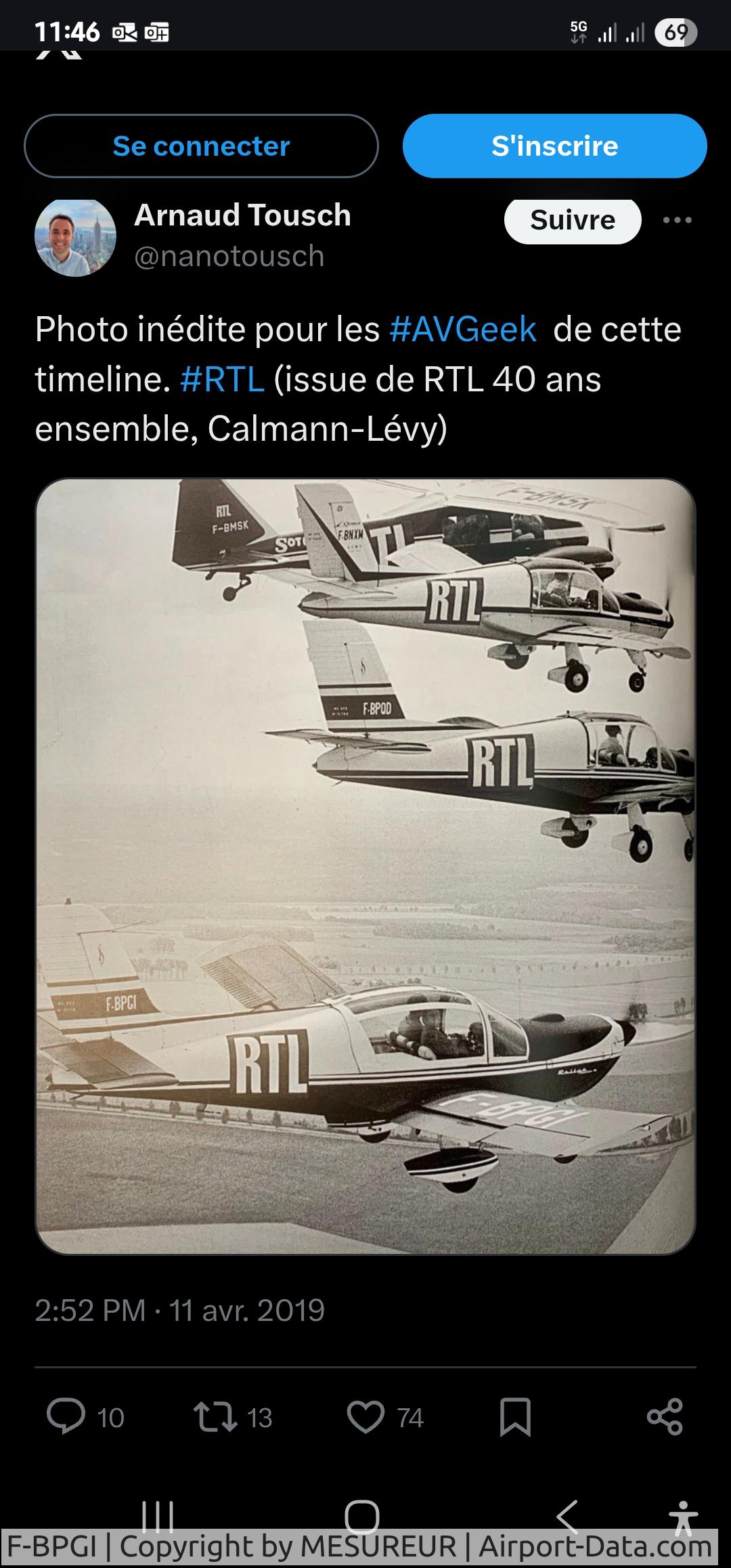 F-BPGI, Socata MS-893A Rallye Commodore 180 C/N 10774, RTL RADIO TELE LUXEMBOURG FRANCE
