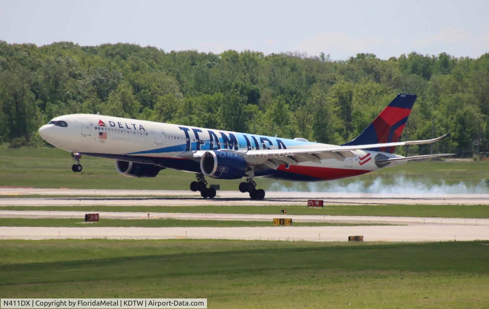 N411DX, 2021 Airbus A330-941 C/N 1991, DAL A339 Team USA zx fco, lirf-dtw