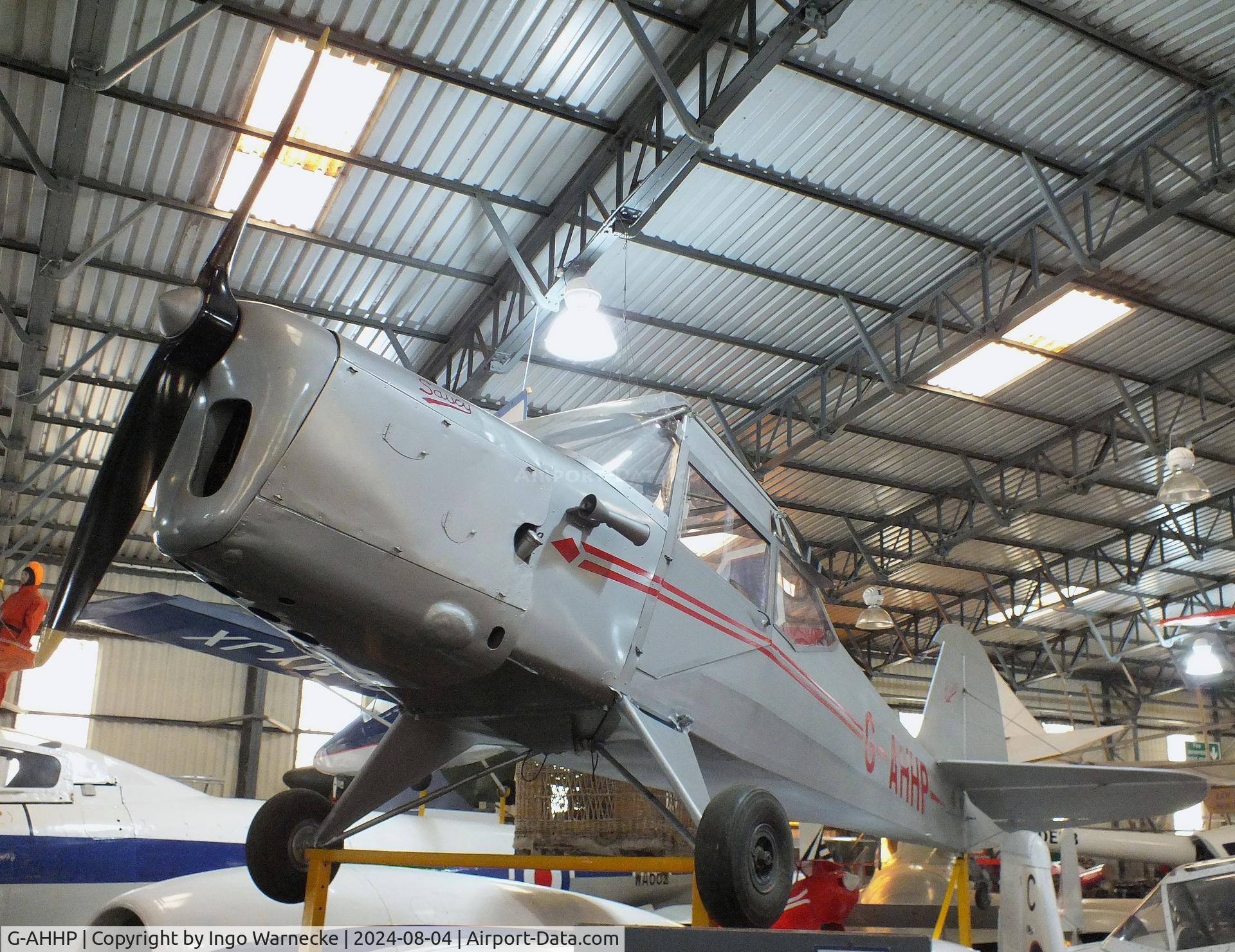 G-AHHP, 1946 Auster J-1N Alpha C/N 2019, Auster J-1N Alpha (minus wings) at the Aeroventure South Yorkshire Aircraft Museum, Doncaster