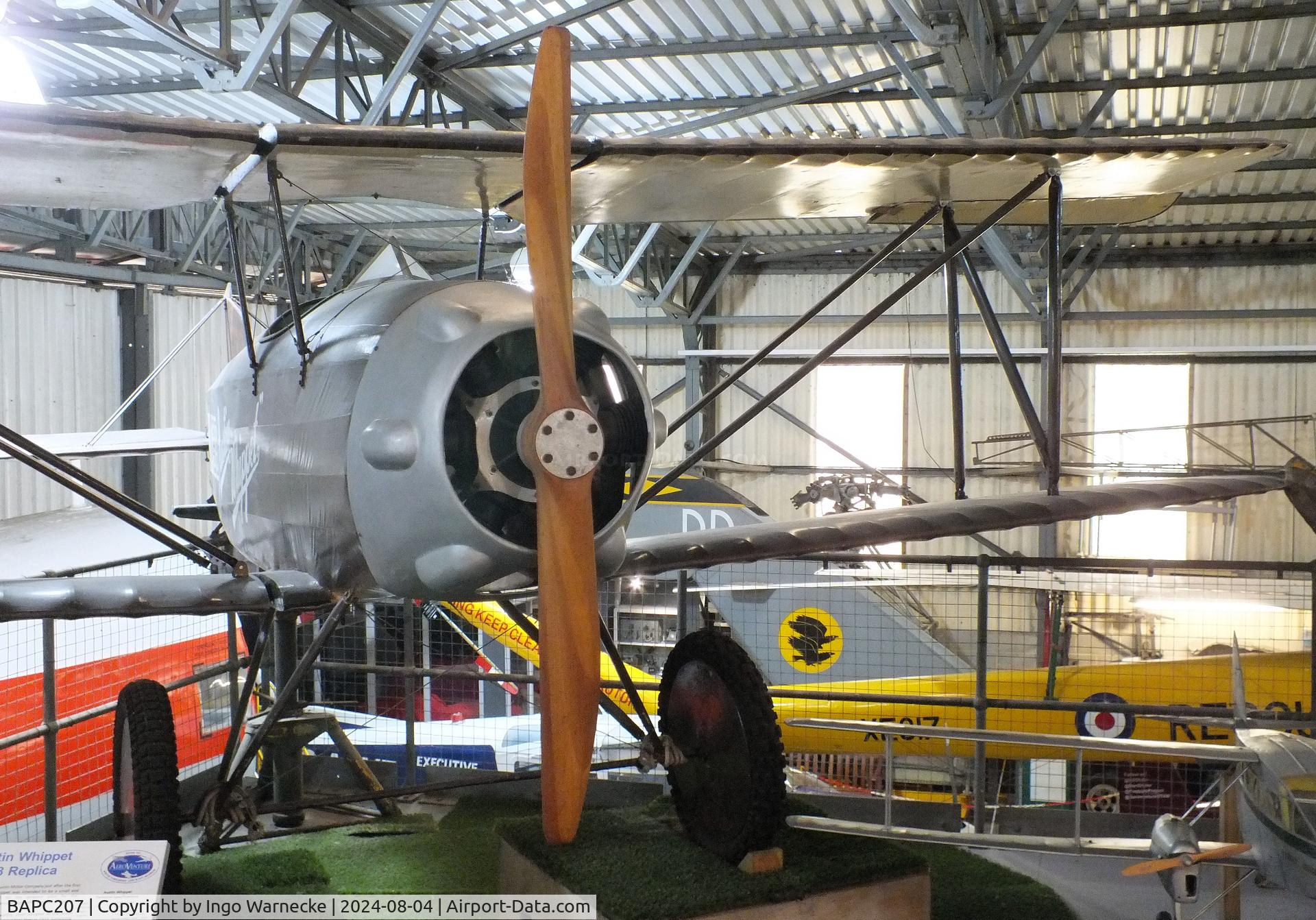 BAPC207, 1993 Austin Whippet Replica C/N BAPC-207, Austin Whippet replica at the Aeroventure South Yorkshire Aircraft Museum, Doncaster