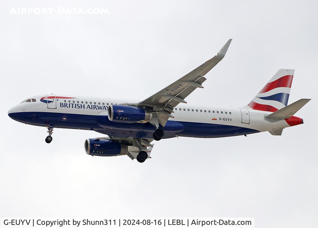 G-EUYV, 2014 Airbus A320-232 C/N 6091, Landing rwy 24R