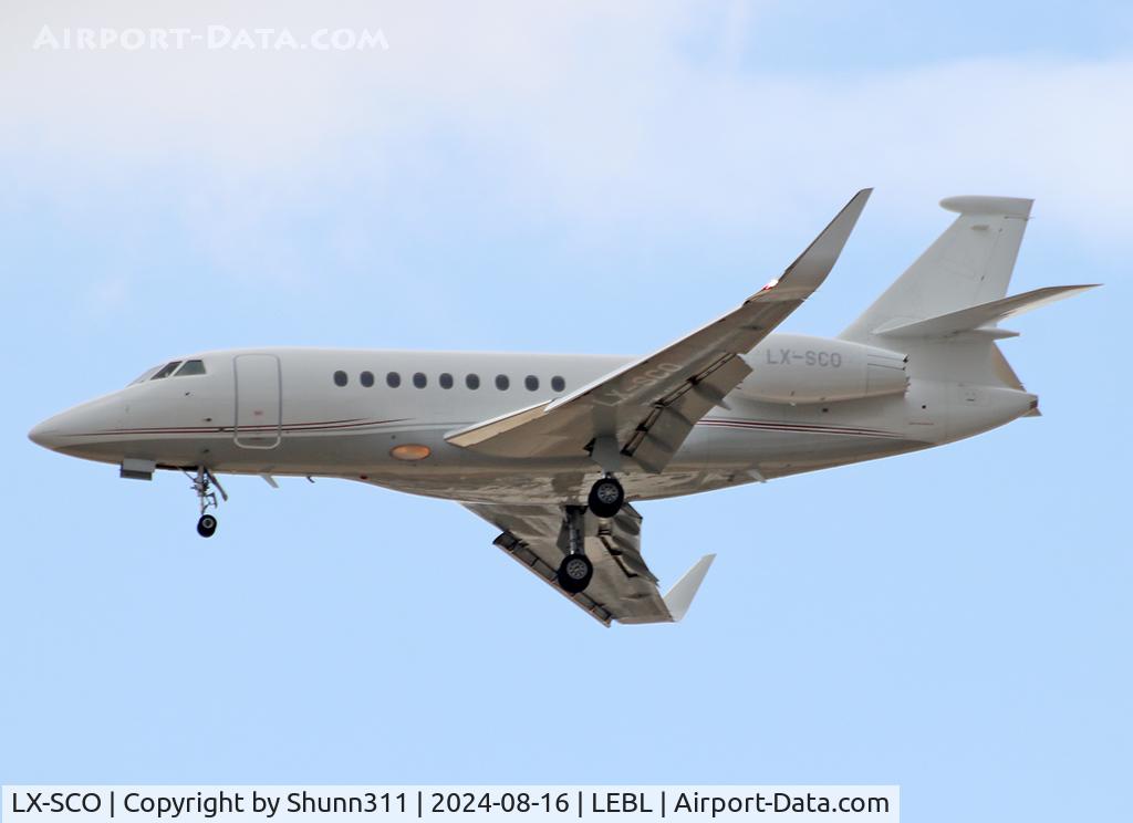 LX-SCO, Dassault Falcon 2000LX C/N 111, Landing rwy 24R