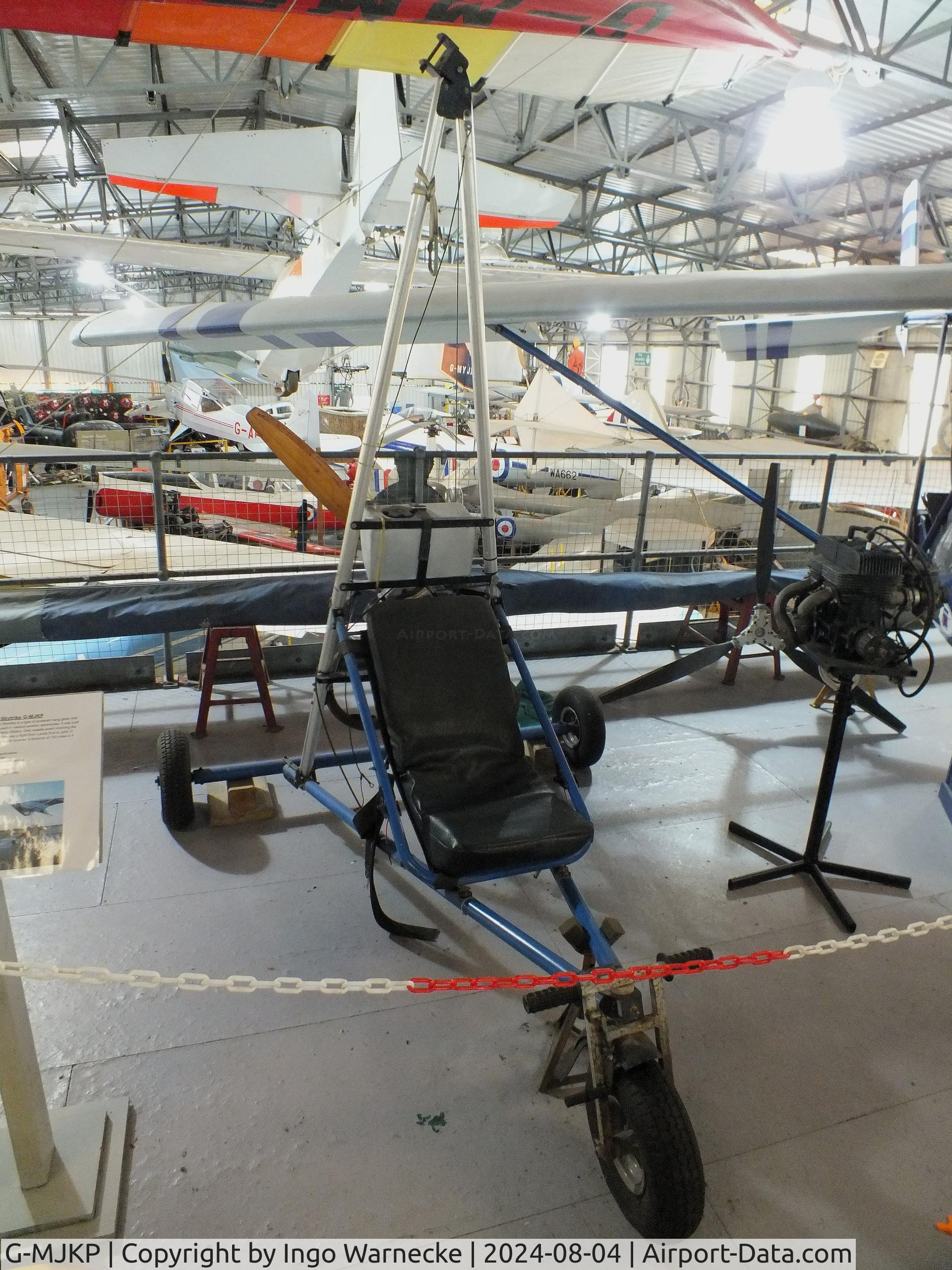G-MJKP, Hiway Hang Gliders Ltd SUPER SCORPION/SKY-TRIKE C/N PEB-01, Hiway Skytrike (minus wing) at the Aeroventure South Yorkshire Aircraft Museum, Doncaster
