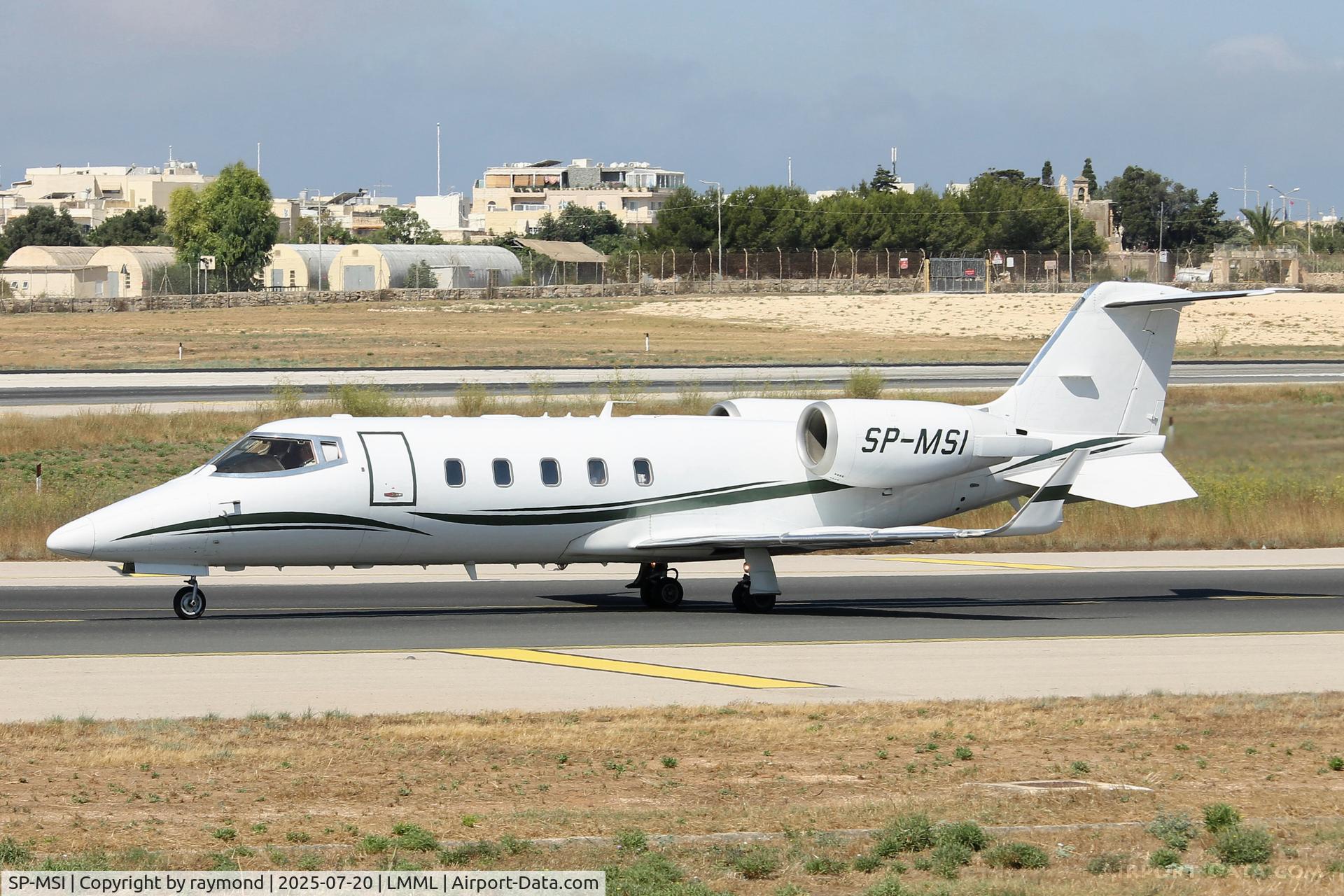 SP-MSI, 2007 Learjet 60 C/N 326, Learjet 60 reg SP-MSI of AMC Aviation on the taxiway at Malta.