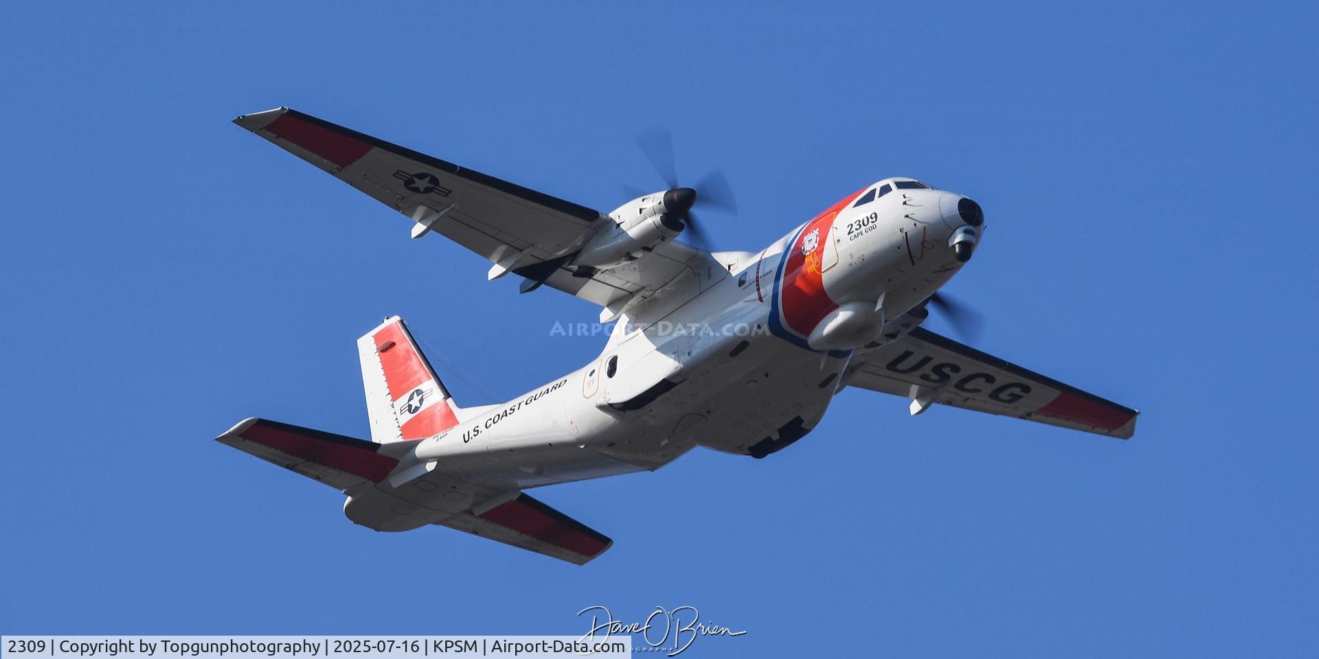 2309, 2007 Airtech HC-144A Ocean Sentry (CN-235M-300) C/N C174, Coast Guard 09 off RW16 and heading back to Otis