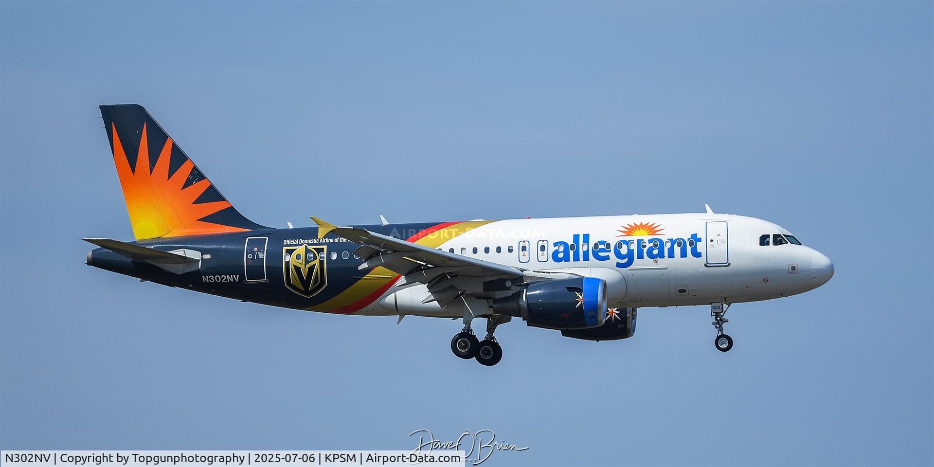 N302NV, 2005 Airbus A319-111 C/N 2387, Las Vegas Knights