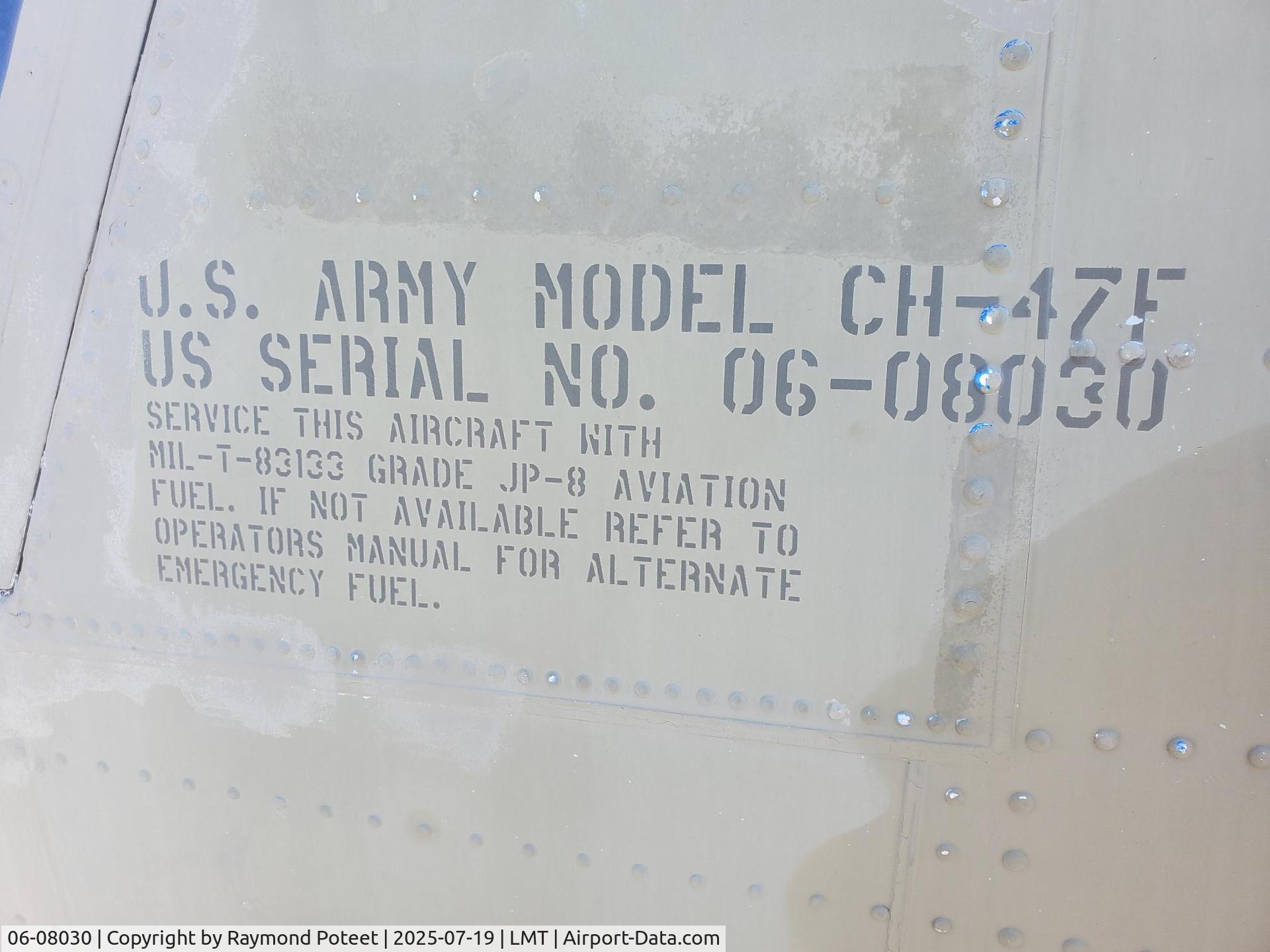 06-08030, 2006 Boeing CH-47F Chinook C/N M.8030, Wings and Eagles Air Show 2025, Klamath Falls, Oregon, static display