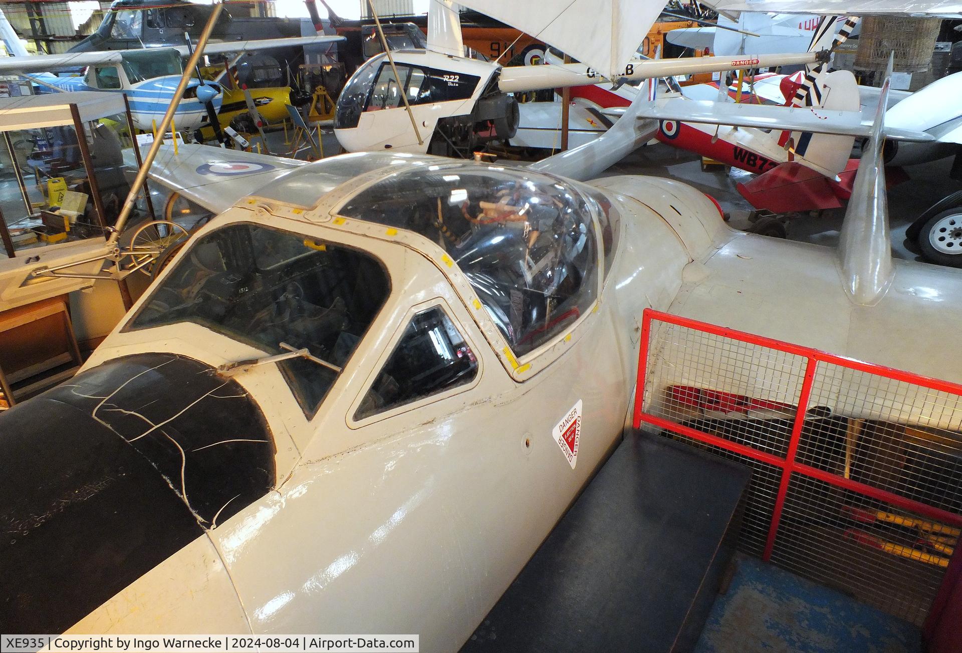 XE935, 1955 De Havilland DH-115 Vampire T.11 C/N 15630, De Havilland D.H.115 Vampire T11 at the Aeroventure South Yorkshire Aircraft Museum, Doncaster