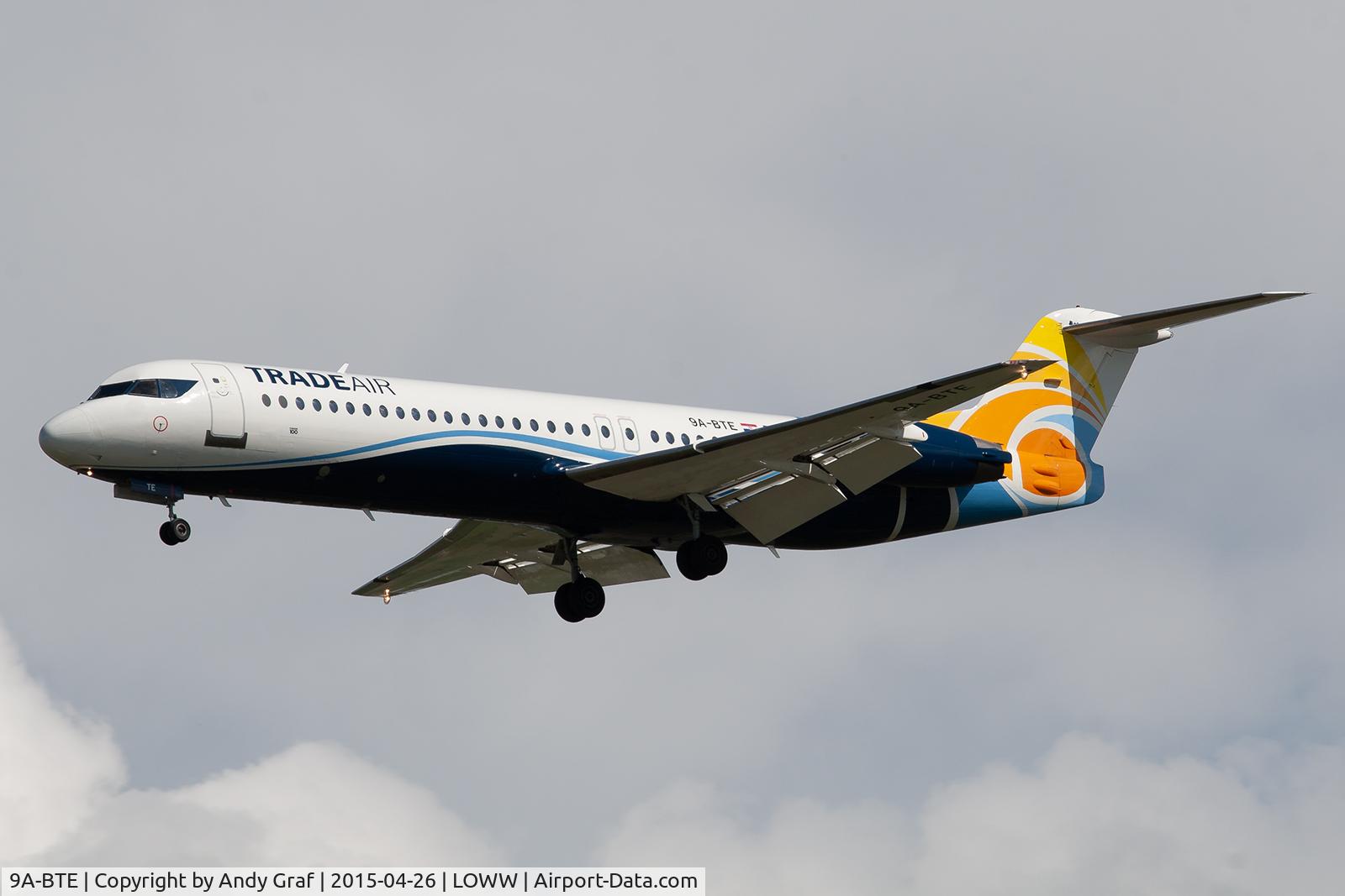 9A-BTE, 1992 Fokker 100 (F-28-0100) C/N 11416, Trade Air F100