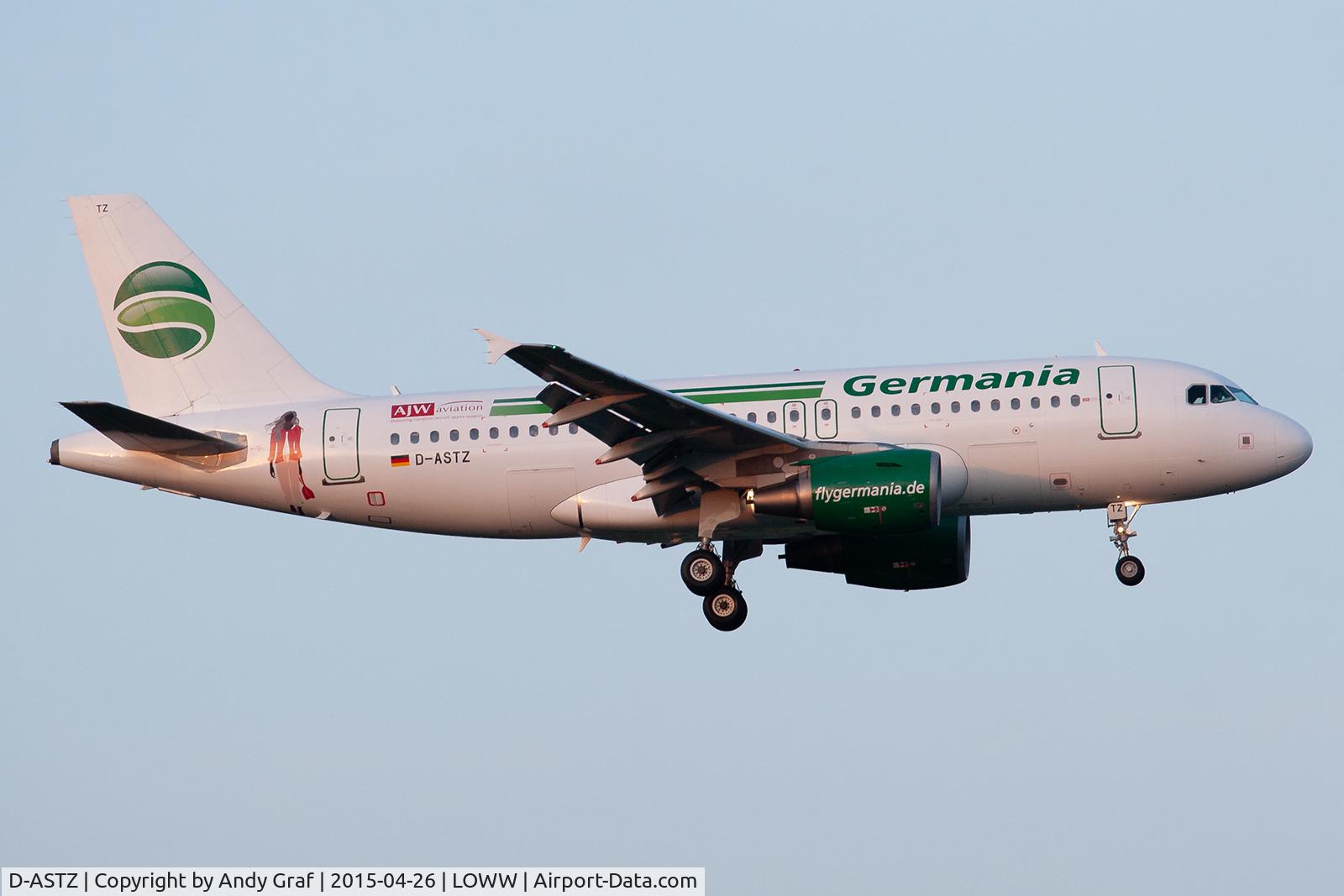 D-ASTZ, 2007 Airbus A319-112 C/N 3019, Germania A319