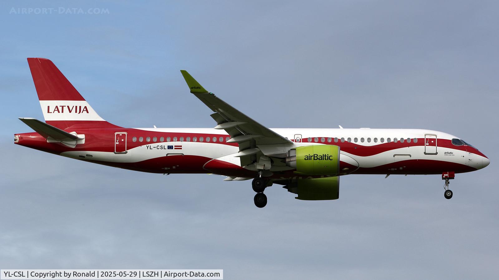 YL-CSL, 2018 Airbus A220-300 C/N 55041, at zrh