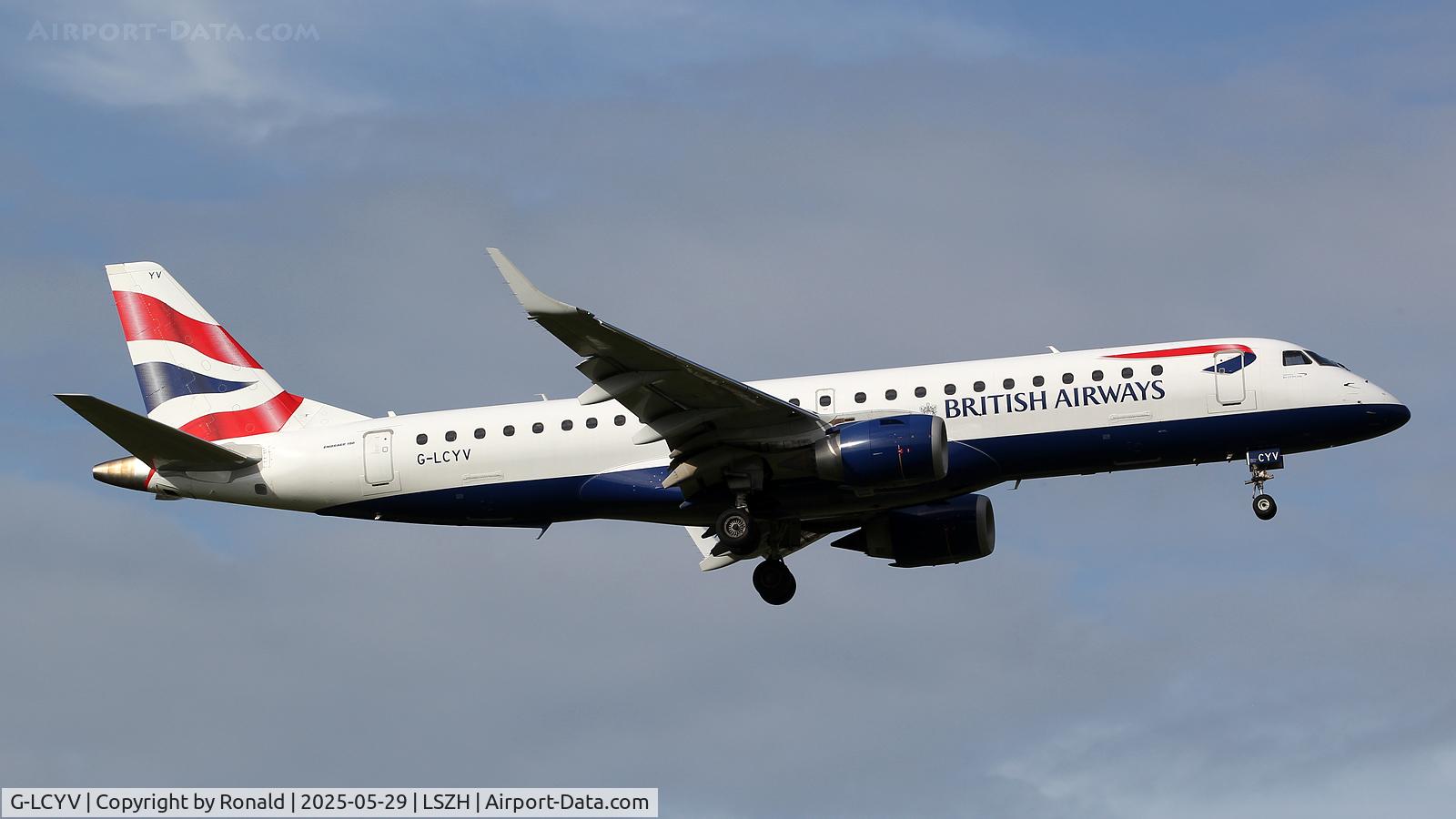 G-LCYV, 2009 Embraer 190AR (ERJ-190-100IGW) C/N 19000255, at zrh