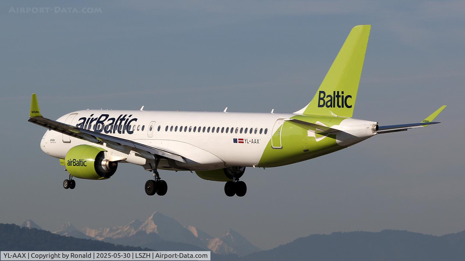 YL-AAX, 2020 Airbus A220-300 C/N 55094, at zrh