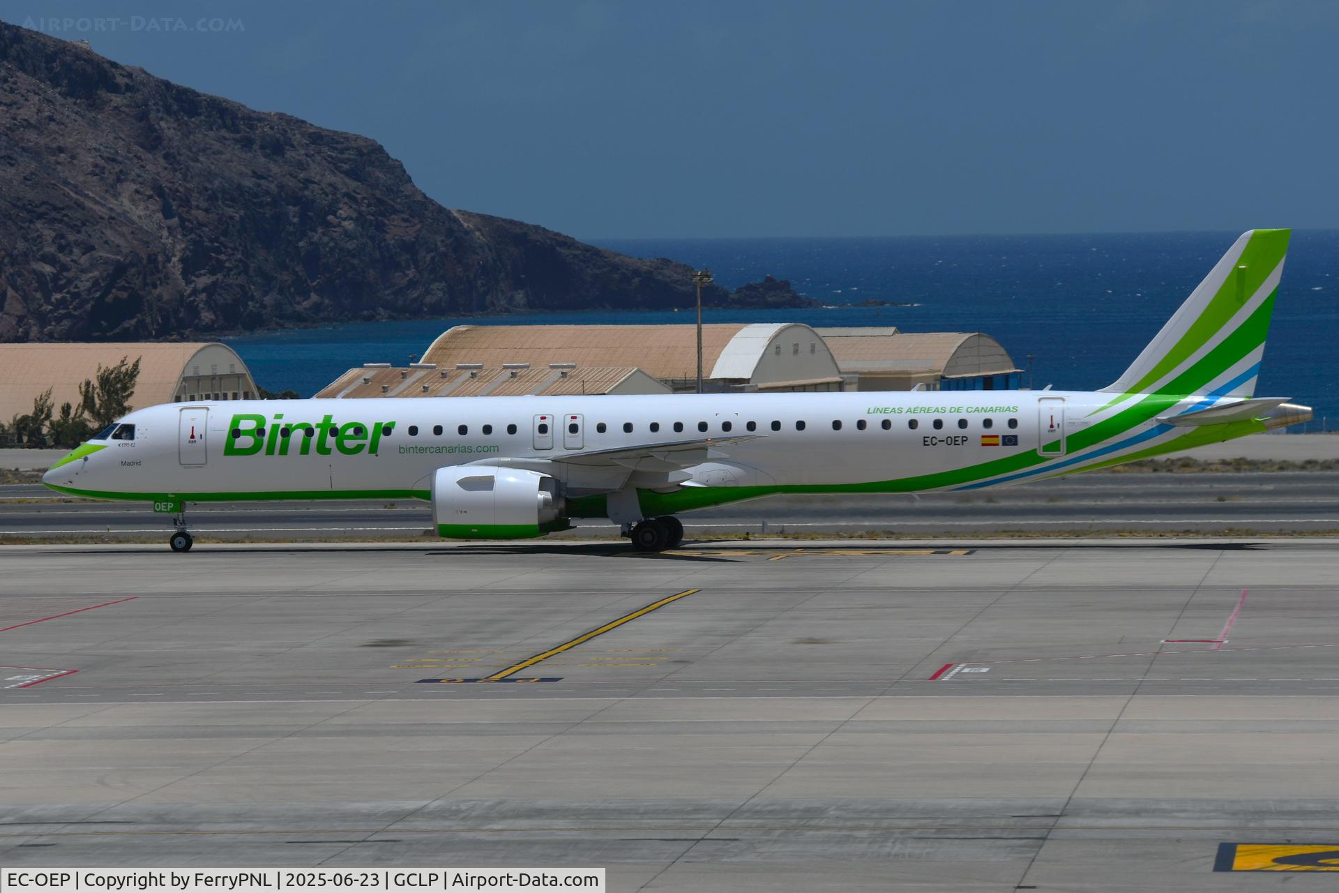 EC-OEP, 2023 Embraer E195-E2 (ERJ 190-400 STD) C/N 19020119, Binter ERJ295 arriving in LPA