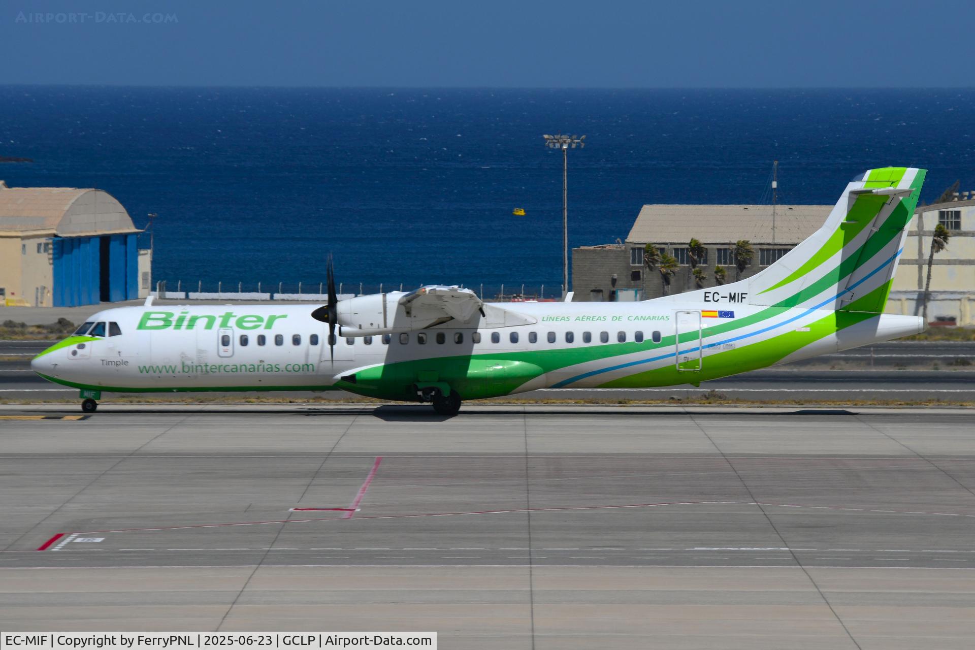 EC-MIF, 2015 ATR 72-212A C/N 1278, Arrival of Binter ATR72