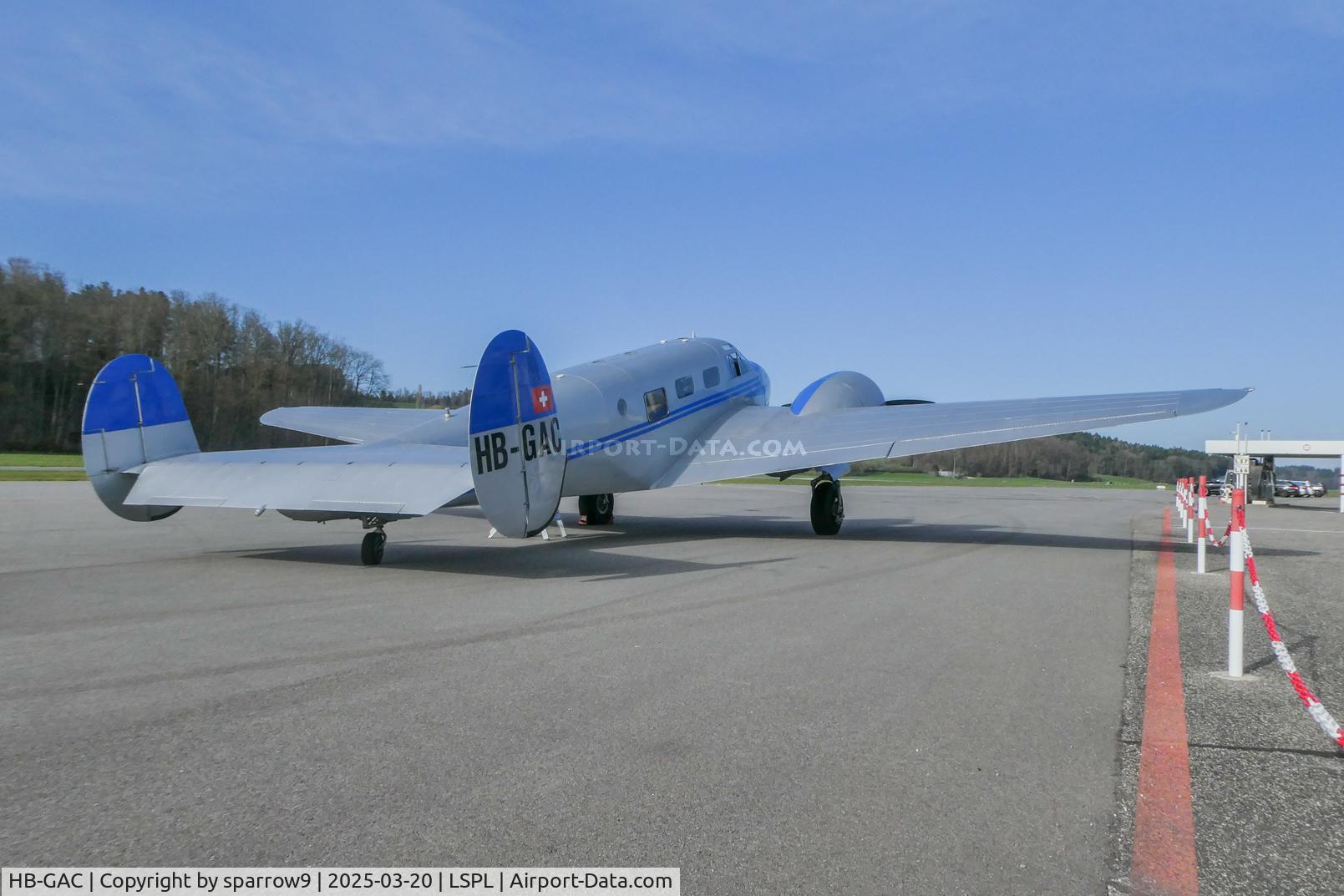HB-GAC, 1944 Beech C-45 Expeditor C/N 8362, Landed on a short runway: 1560/1920 feet at 1400 ft alt.