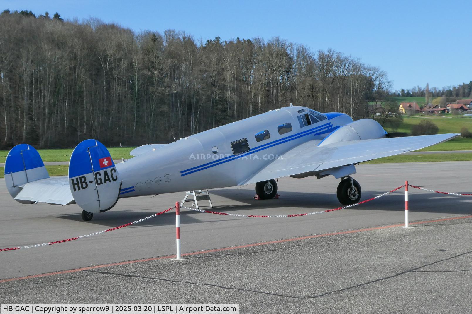 HB-GAC, 1944 Beech C-45 Expeditor C/N 8362, At Langenthal-Bleienbach. I did not see the take-off.