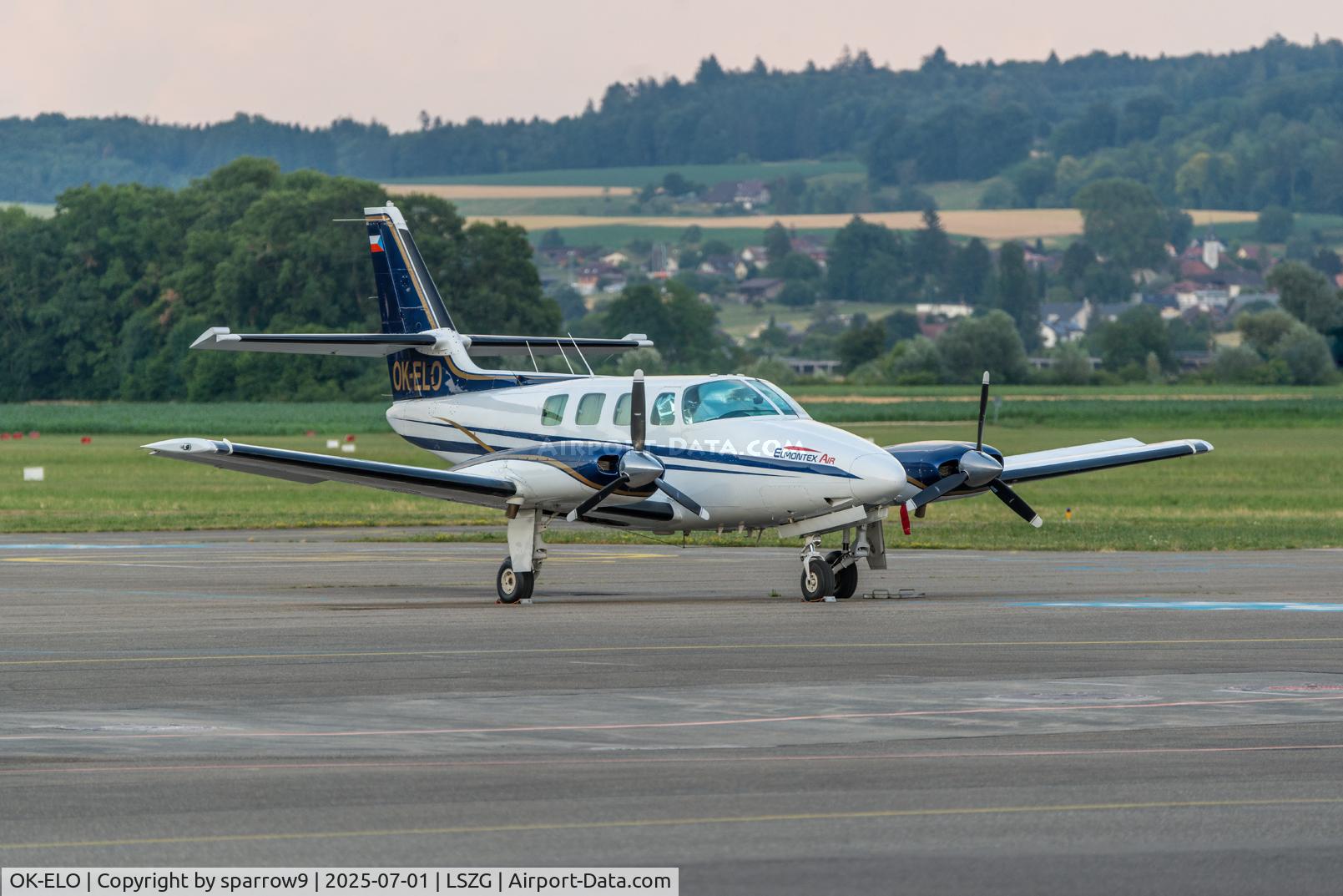 OK-ELO, 1983 Cessna T303 Crusader C/N T30300205, The sun has set behind the Jura mountain.