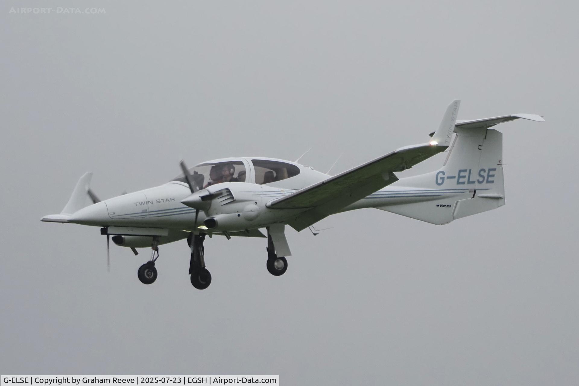 G-ELSE, 2006 Diamond DA-42 Twin Star C/N 42.114, Landing at Norwich.