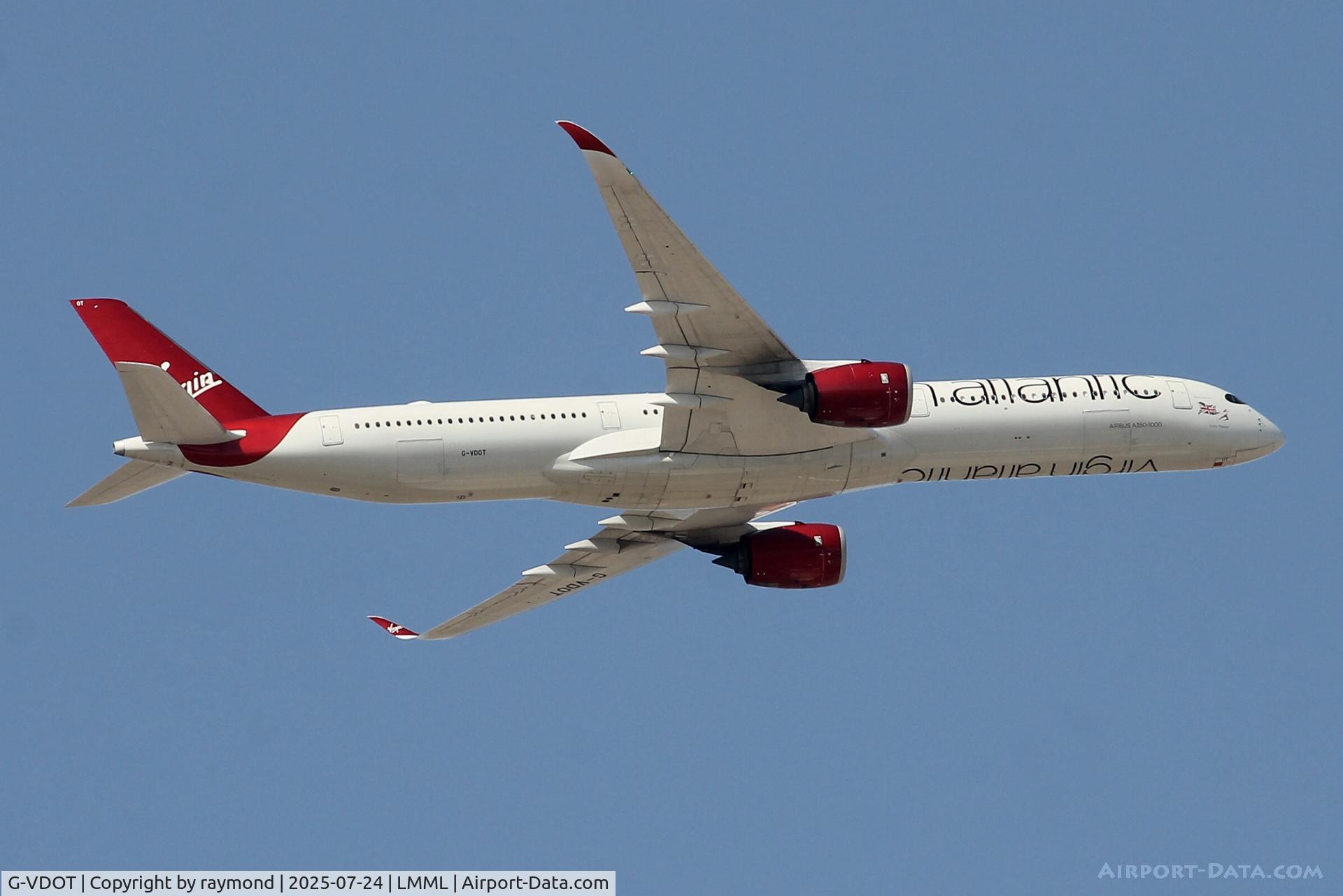 G-VDOT, 2017 Airbus A350-1041 C/N 071, Airbus A350-1041 reg G-VDOT of Virgin Atlantic Airlines on take off from Malta after released by LT Malta.