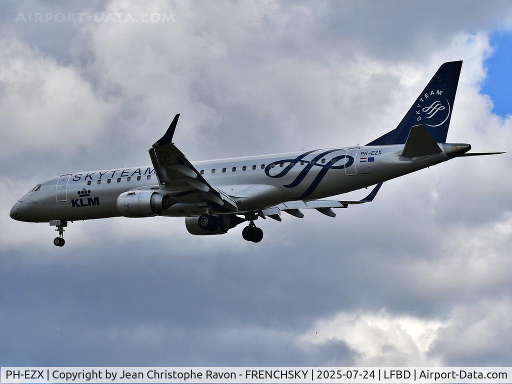 PH-EZX, 2012 Embraer 190LR (ERJ-190-100LR) C/N 19000545, Amsterdam (AMS)	Bordeaux (BOD)	KL1443