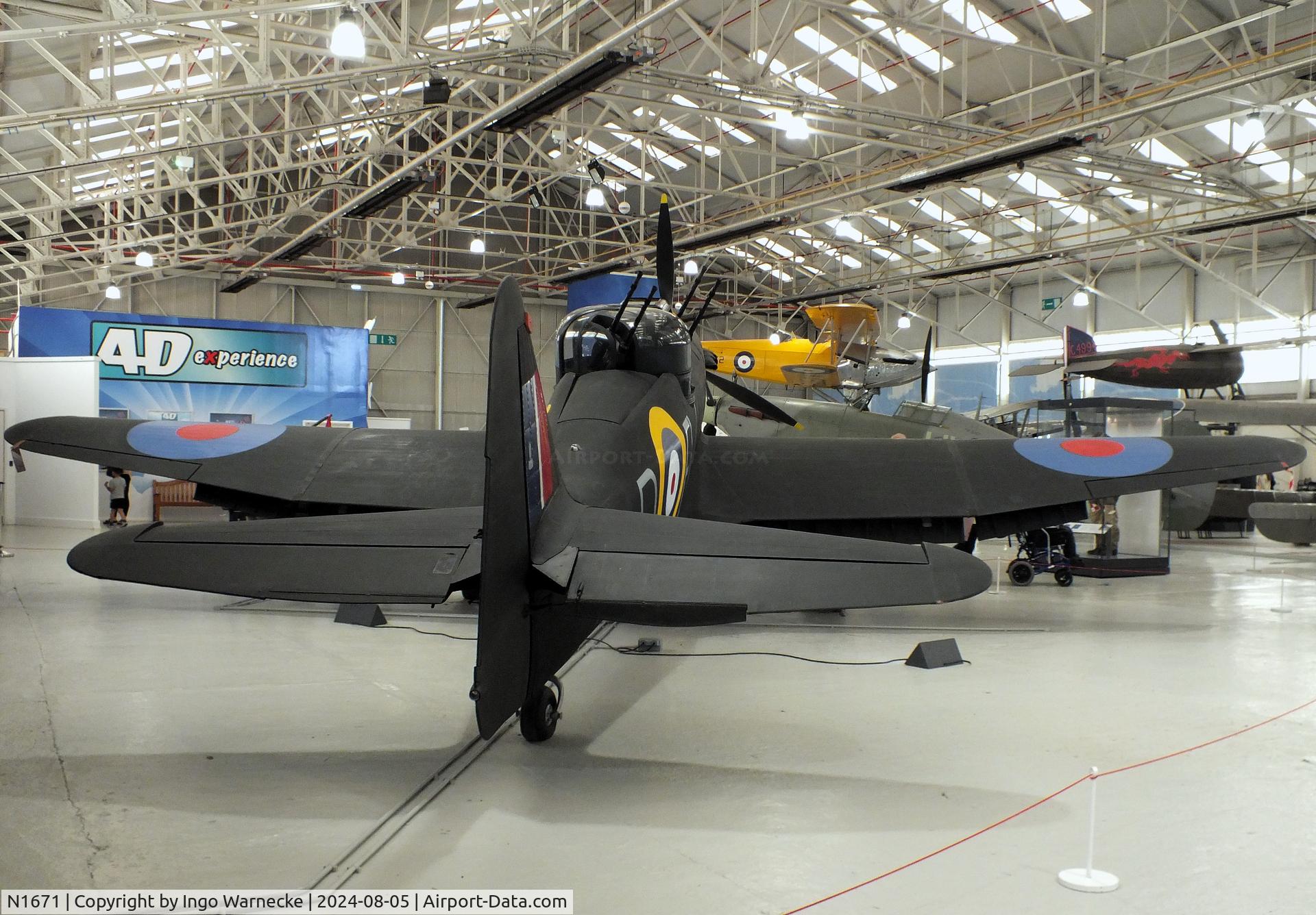 N1671, 1938 Boulton Paul Defiant I C/N Not found N1671, Boulton Paul Defiant I at the RAF Museum Cosford
