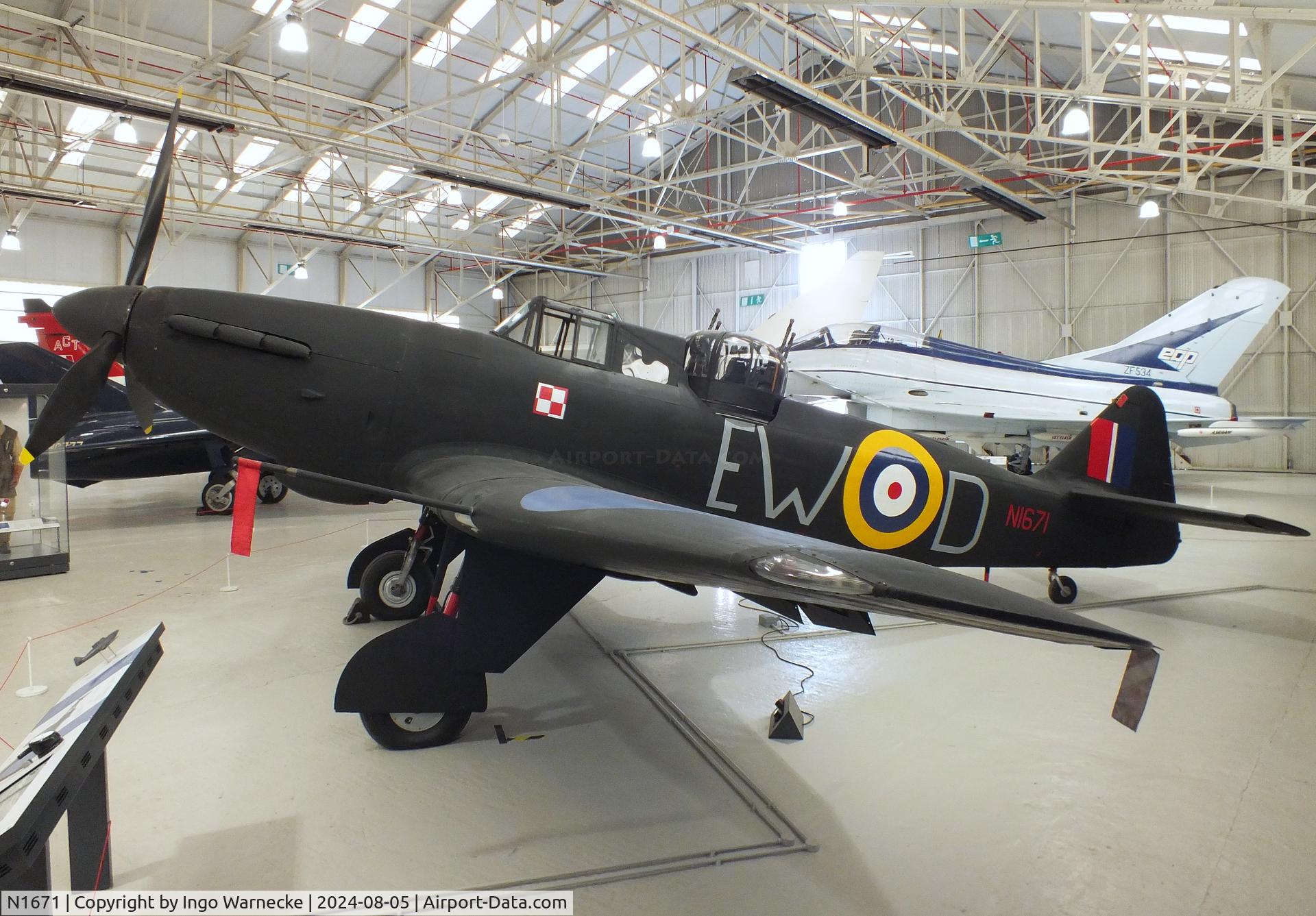 N1671, 1938 Boulton Paul Defiant I C/N Not found N1671, Boulton Paul Defiant I at the RAF Museum Cosford