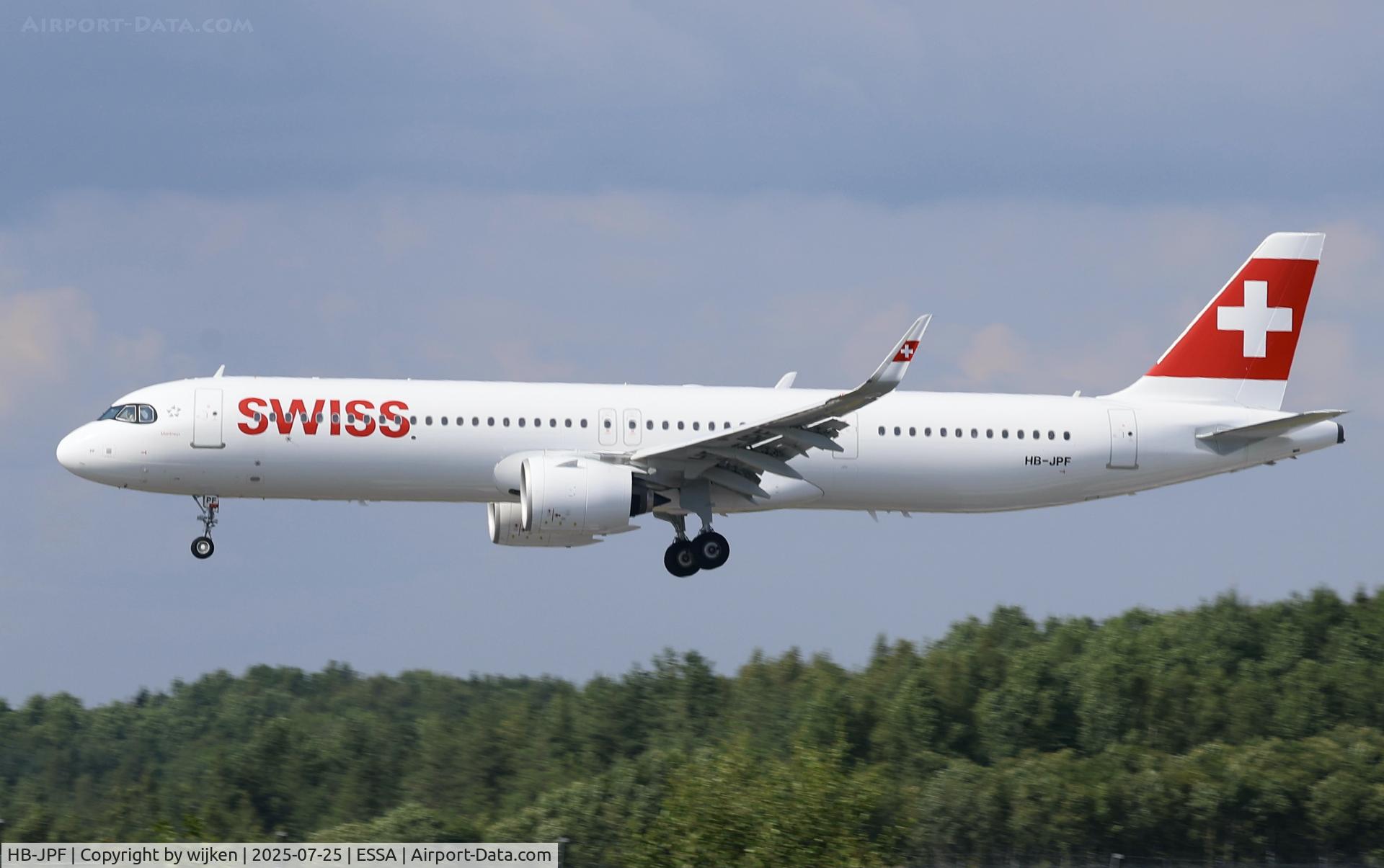 HB-JPF, 2025 Airbus A321-271NX C/N 12498, Rwy 26