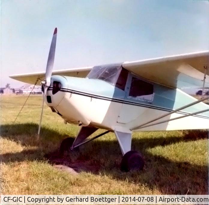 CF-GIC, 1946 Taylorcraft BC12-DX C/N 6746X, Late nineteen sixties at Delta Airport, BC