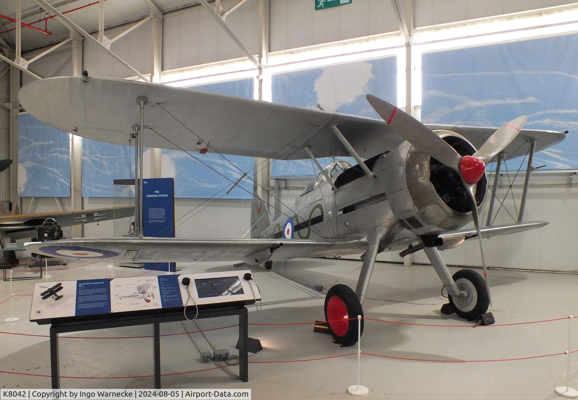 K8042, Gloster Gladiator Mk1 C/N Not found K8042, Gloster Gladiator I at the RAF Museum Cosford