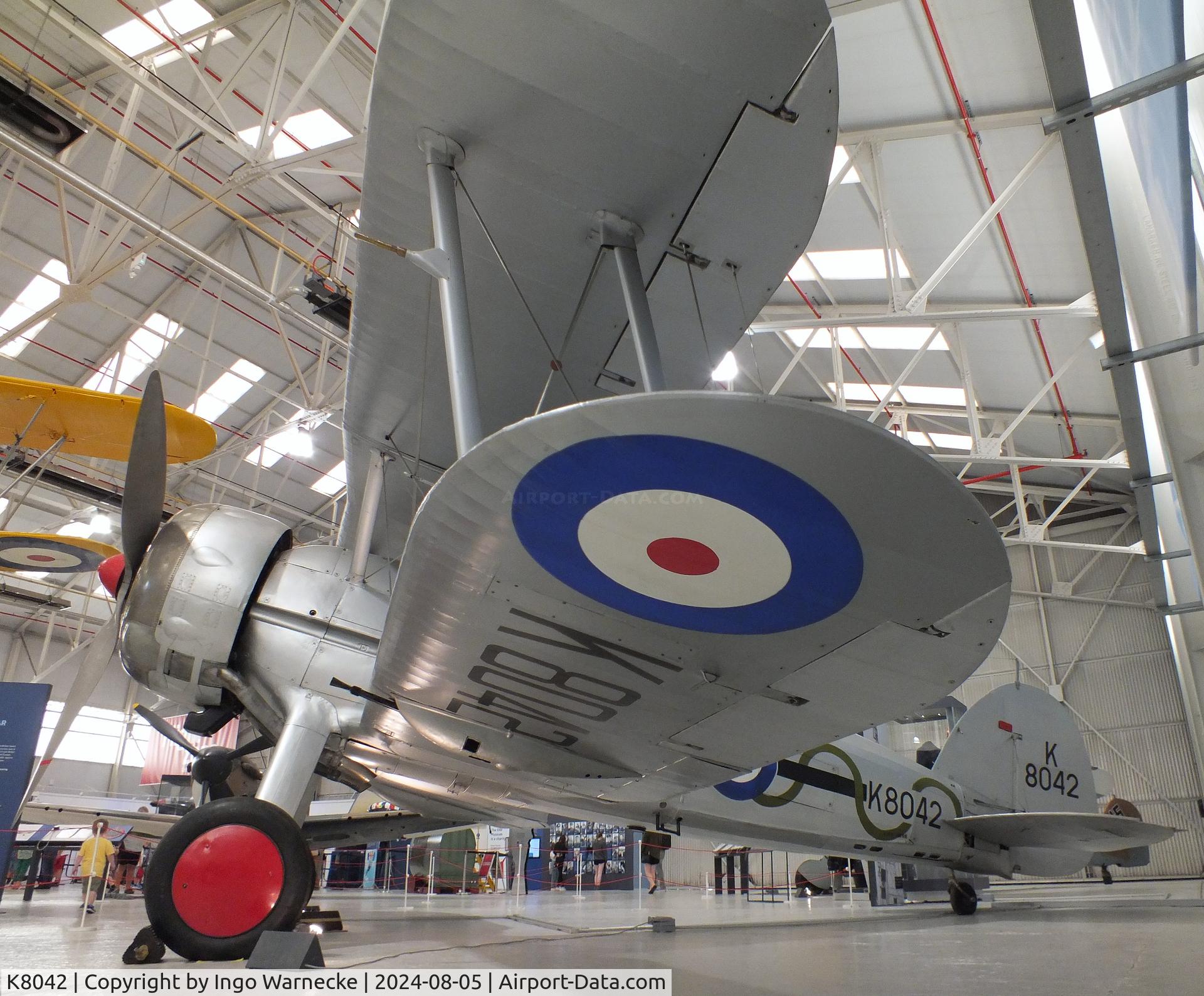 K8042, Gloster Gladiator Mk1 C/N Not found K8042, Gloster Gladiator I at the RAF Museum Cosford