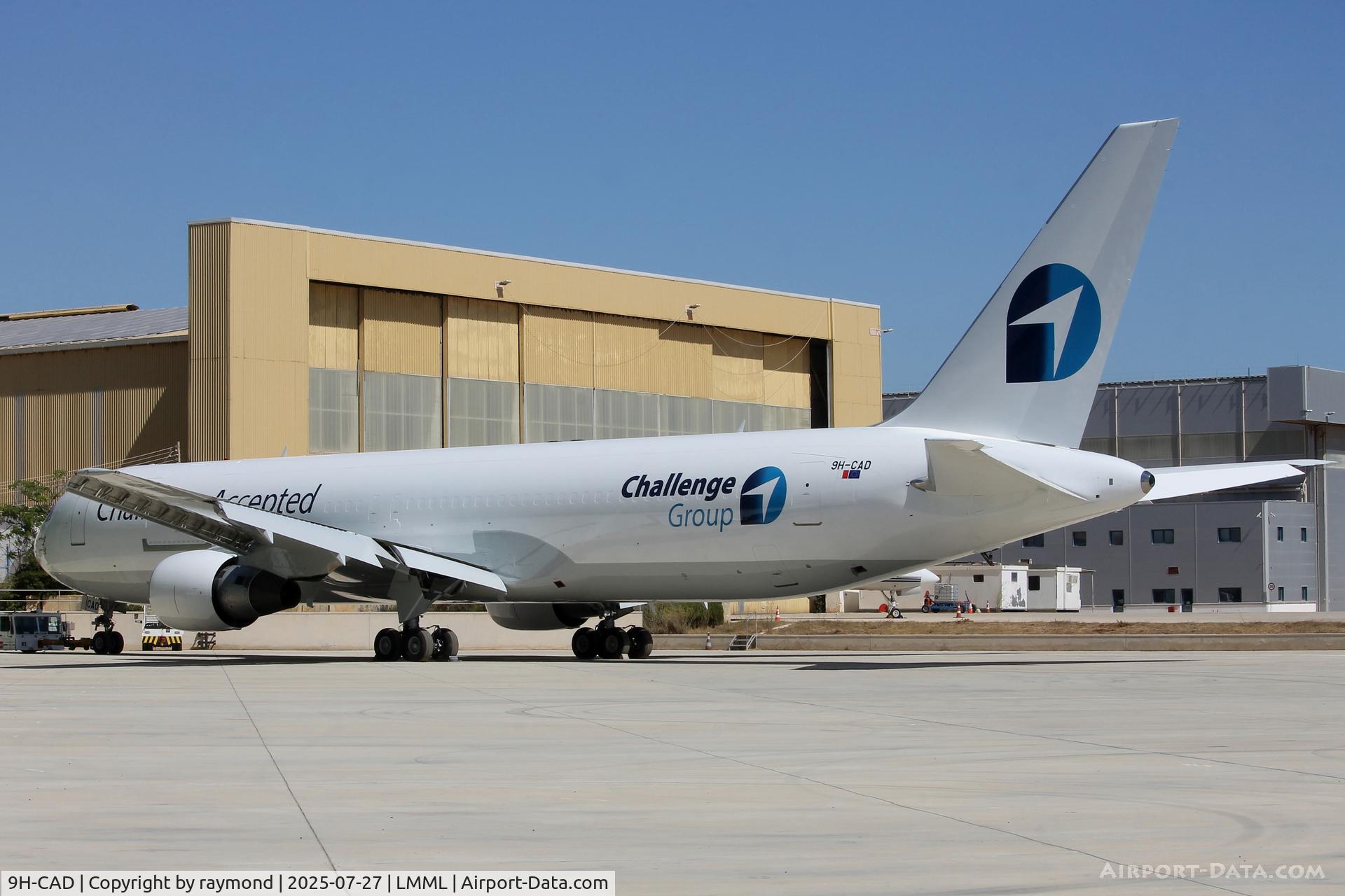 9H-CAD, 1999 Boeing 767-3Q8(ER) C/N 30301, Boeing 767-3Q8(ER) reg 9H-CAD of Challenge Air Cargo Malta at ACM Malta Apron Safi, Malta after a paint job in Challenge livery.