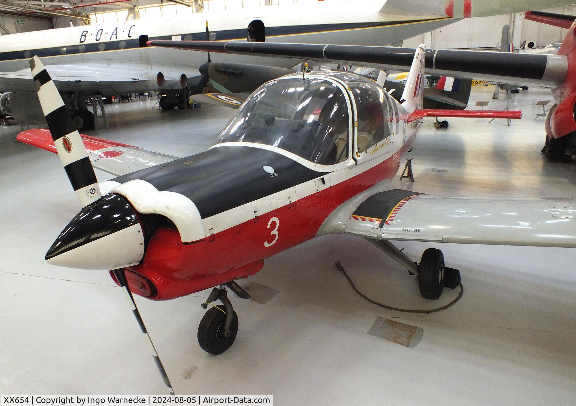 XX654, 1974 Scottish Aviation Bulldog T.1 C/N BH.120/312, Scottish Aviation Bulldog T1 at the RAF Museum Cosford