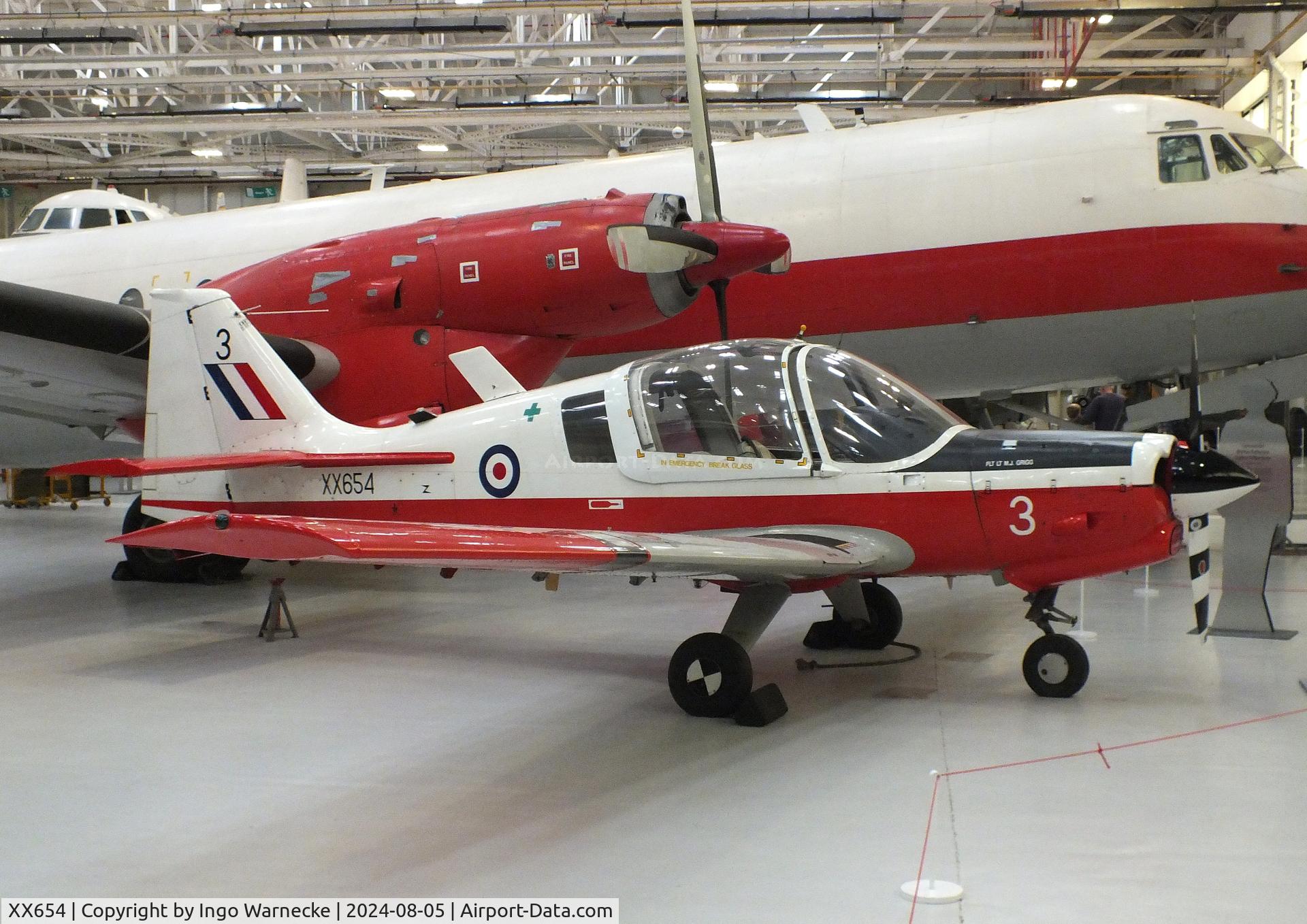 XX654, 1974 Scottish Aviation Bulldog T.1 C/N BH.120/312, Scottish Aviation Bulldog T1 at the RAF Museum Cosford