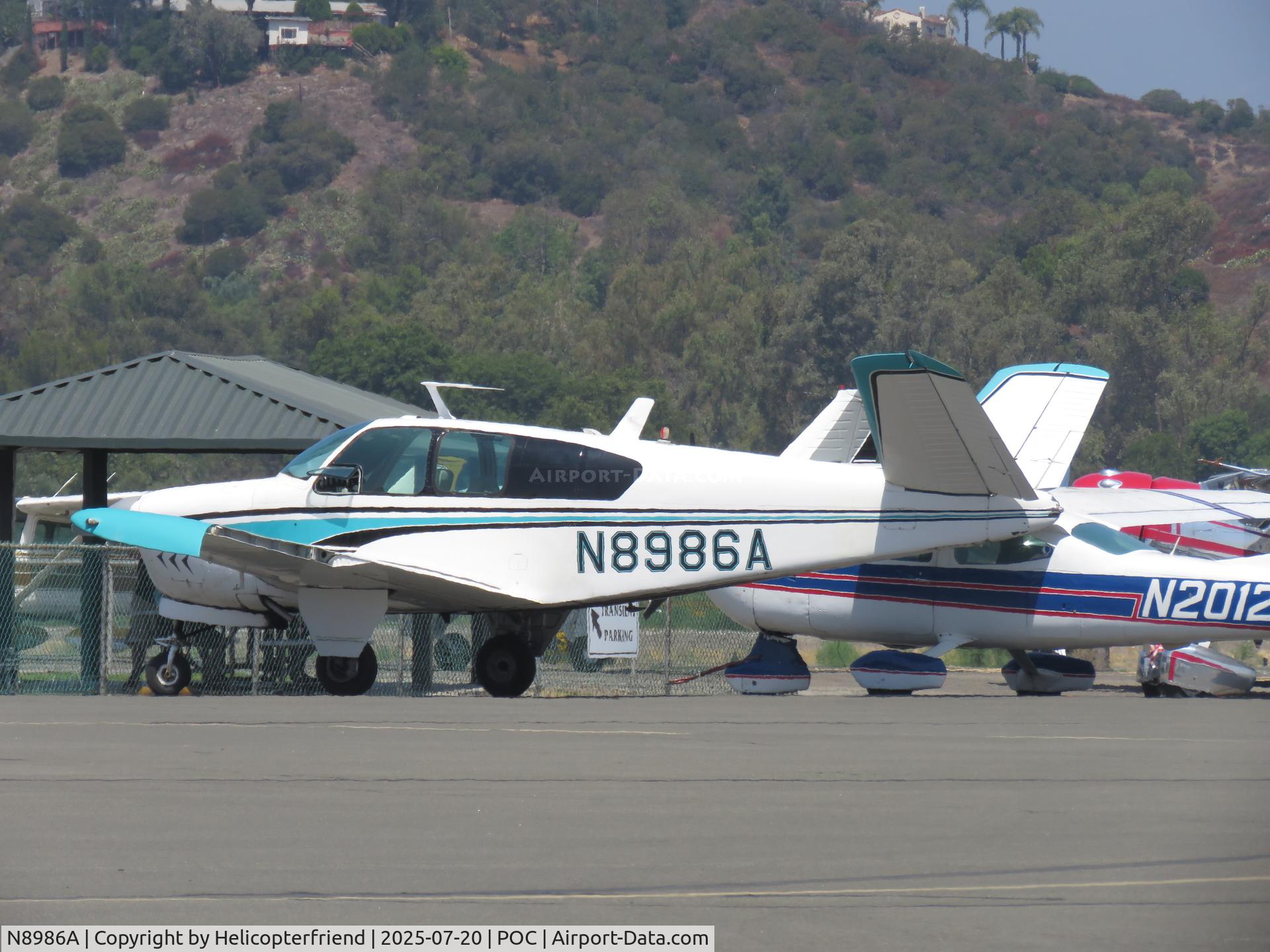 N8986A, 1951 Beech C35 Bonanza C/N D-2738, Parked at static display for Sunday viewing