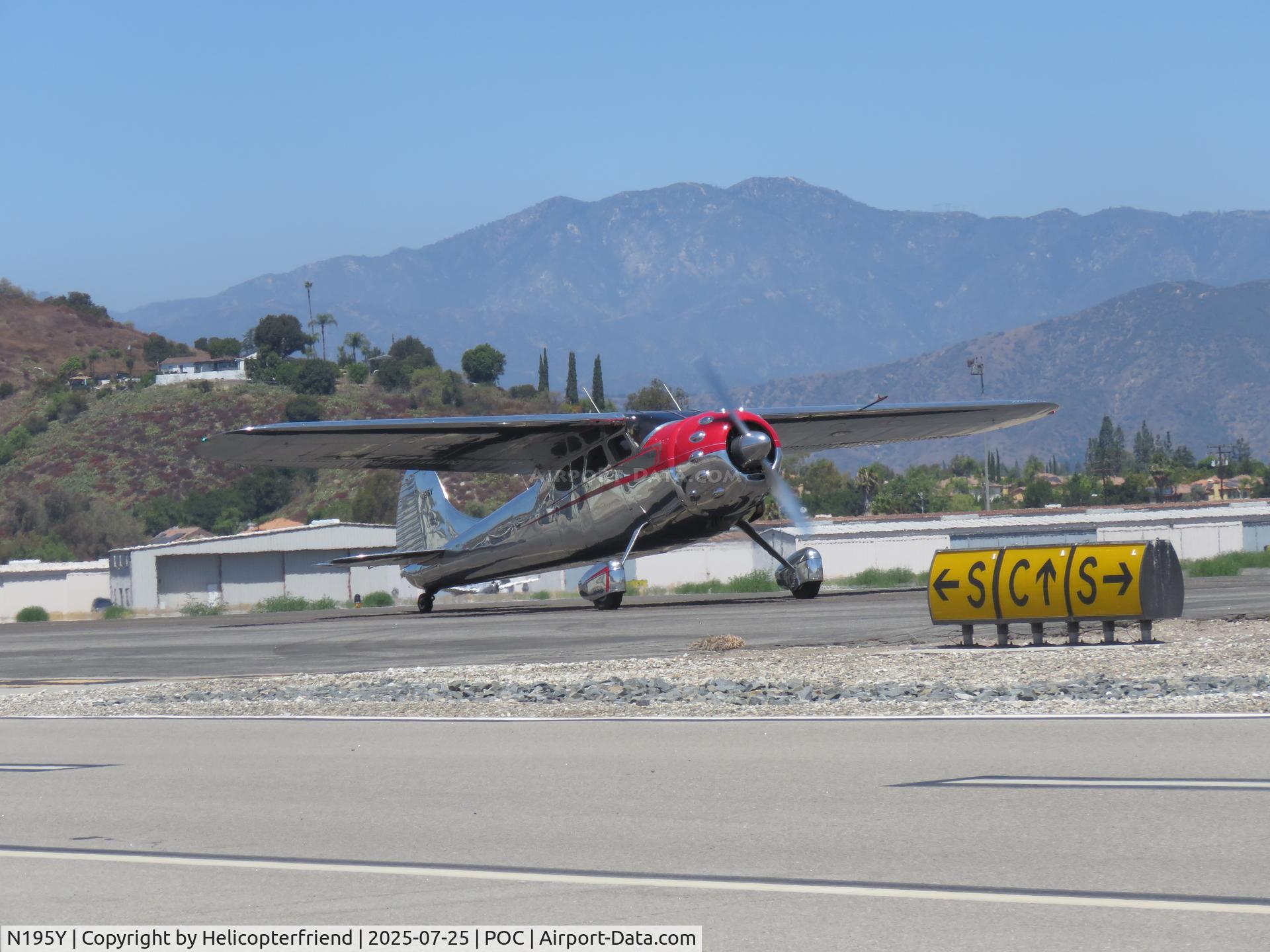 N195Y, 1951 Cessna 195 C/N 7629, On taxiway Sierra