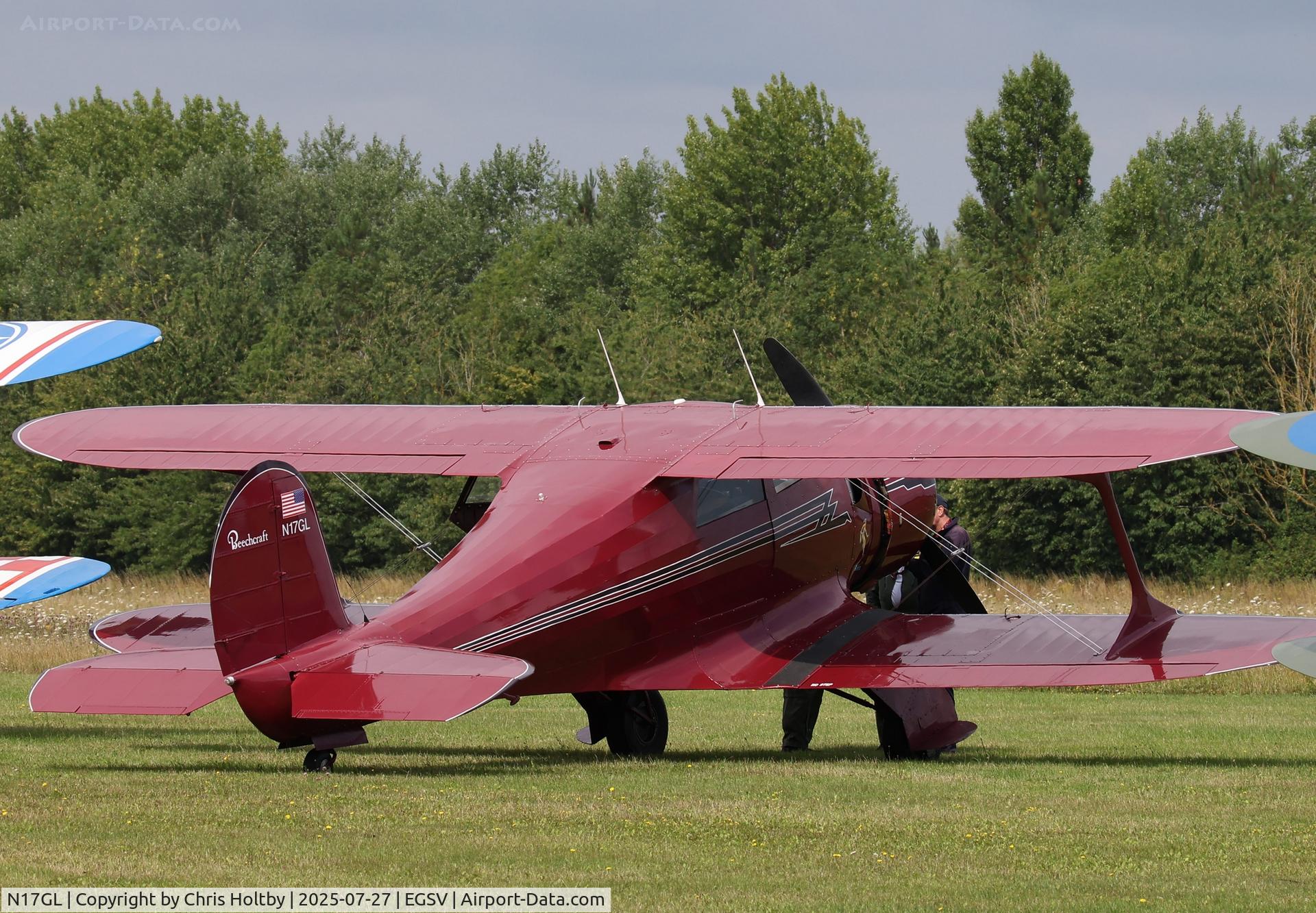 N17GL, 1943 Beech D17S Staggerwing C/N 4885, AT Old Buckenham for the Airshow display 2025