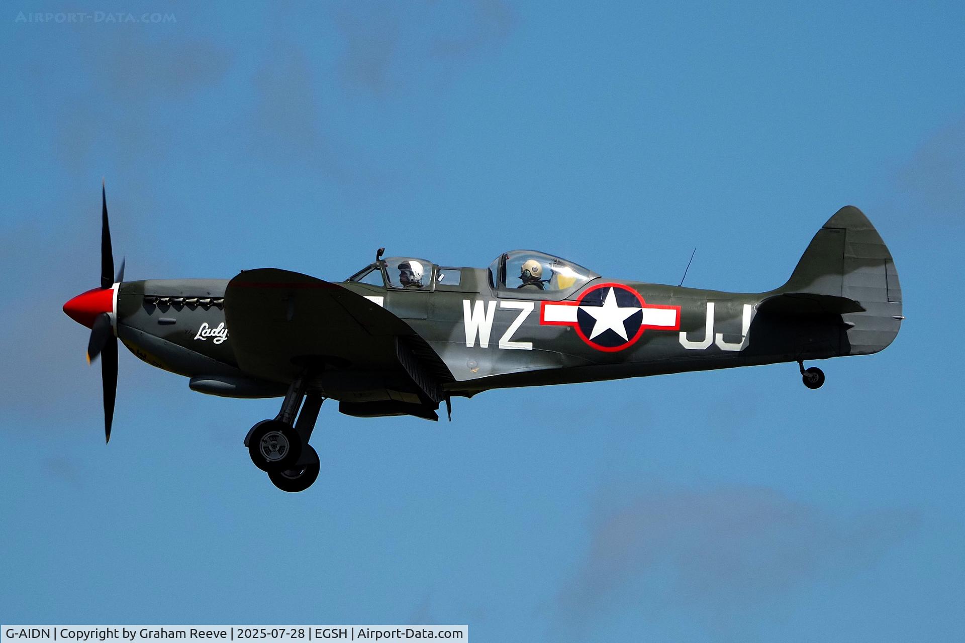 G-AIDN, 1944 Supermarine 502 Spitfire TR.8 (LF.VIIIc) C/N 6S/729058, Landing at Norwich.
