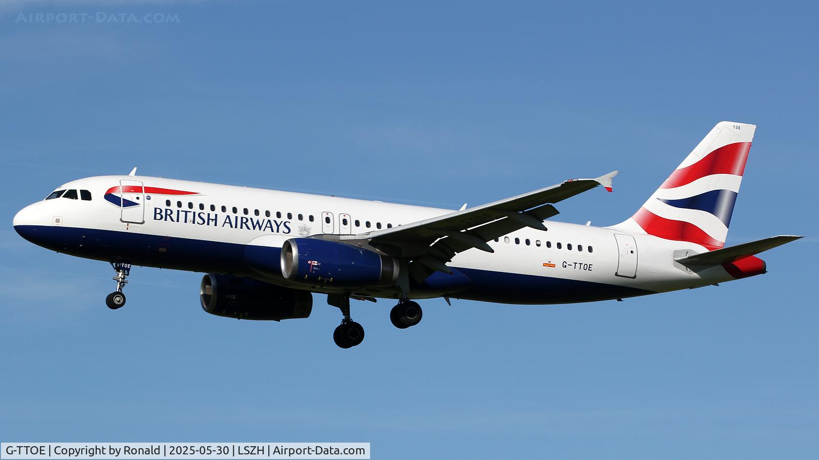G-TTOE, 2002 Airbus A320-232 C/N 1754, at zrh