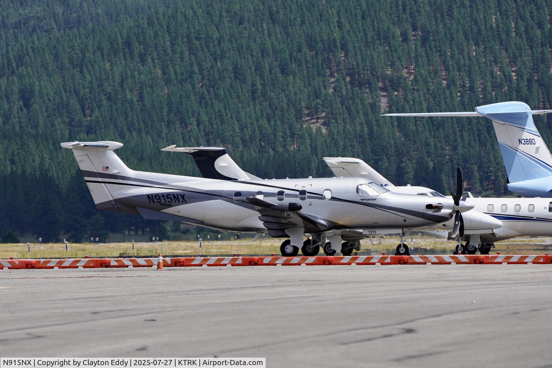 N915NX, 2019 Pilatus PC-12/47E C/N 1815, Parked next to Zuckerberg's new ride. Truckee Tahoe airport in California 2025