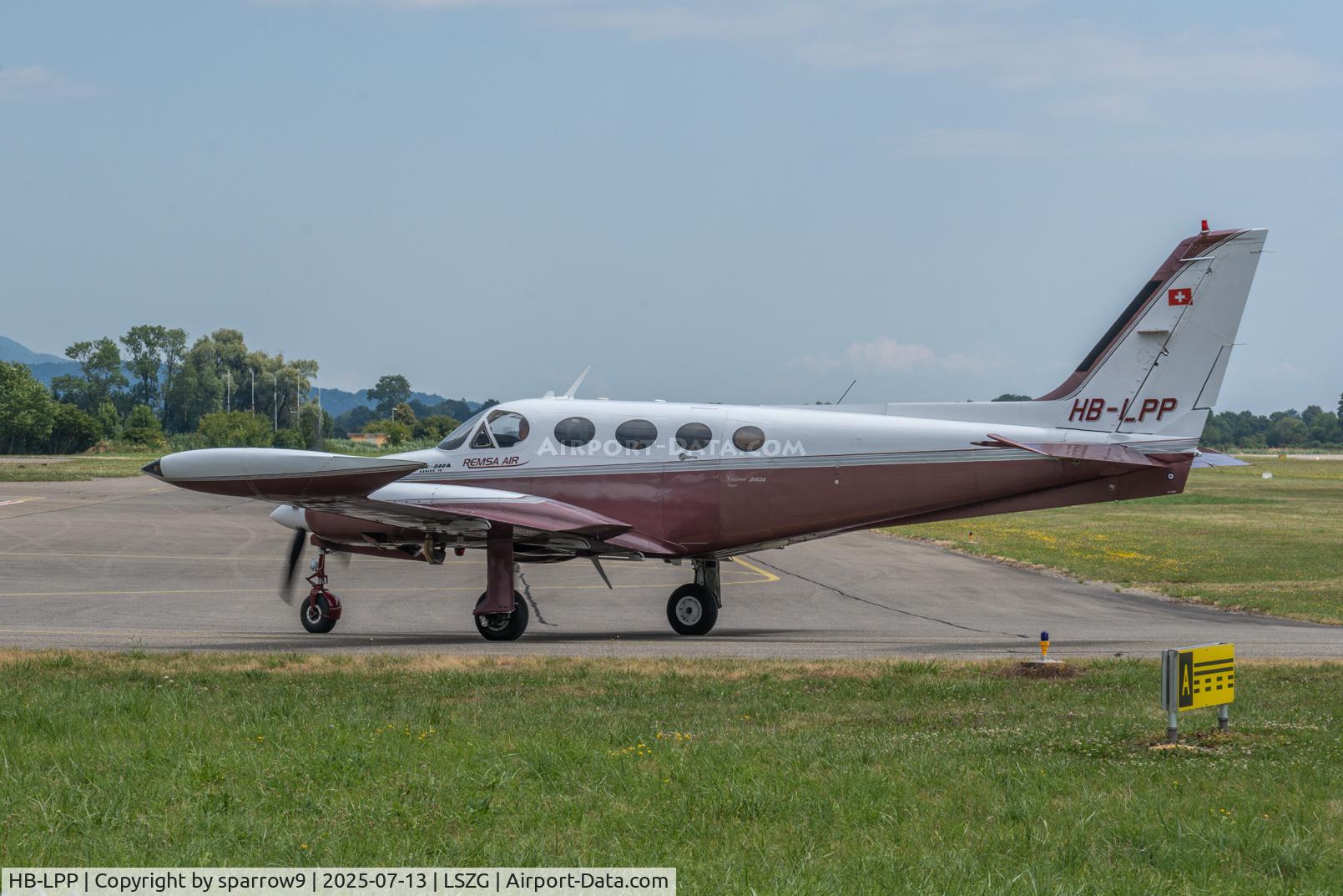 HB-LPP, 1980 Cessna 340A C/N 340A0987, Taxiing to the hangar after a journey to a far away place