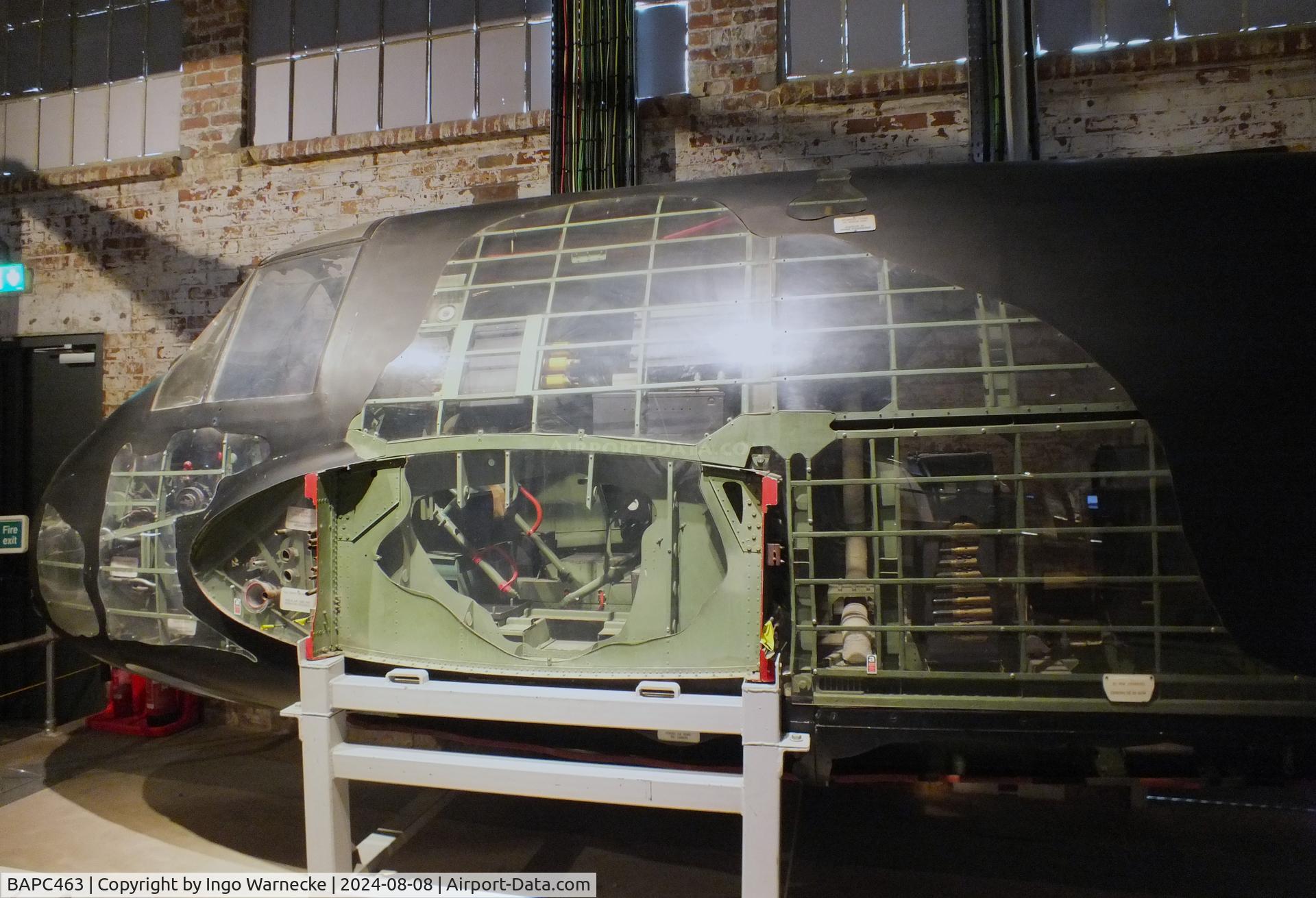 BAPC463, Bristol Beaufighter IIF C/N not found_BAPC463, Bristol Beaufighter IIF (forward fuselage only, outer skin partially transparent) at Aerospace Bristol