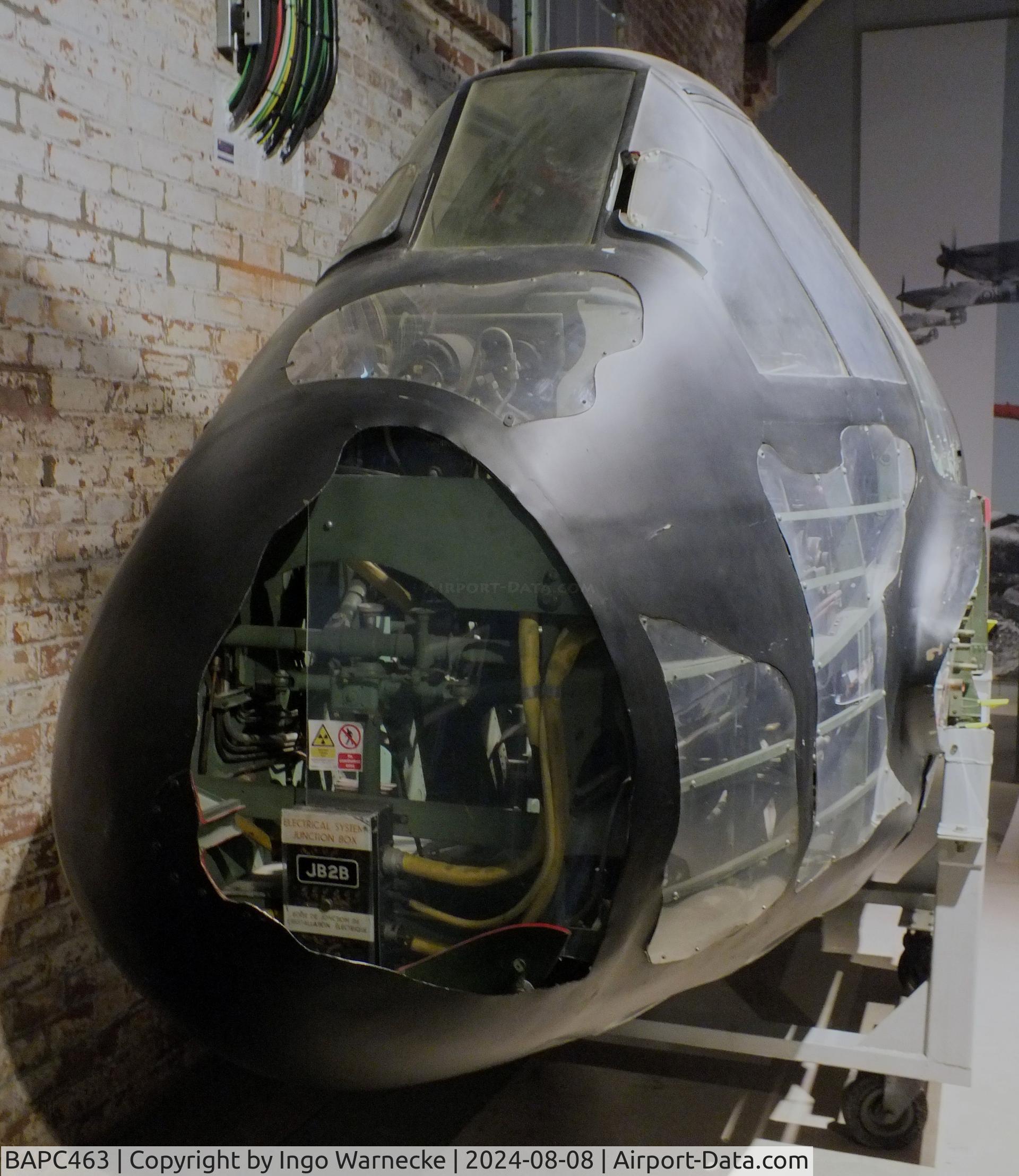 BAPC463, Bristol Beaufighter IIF C/N not found_BAPC463, Bristol Beaufighter IIF (forward fuselage only, outer skin partially transparent) at Aerospace Bristol