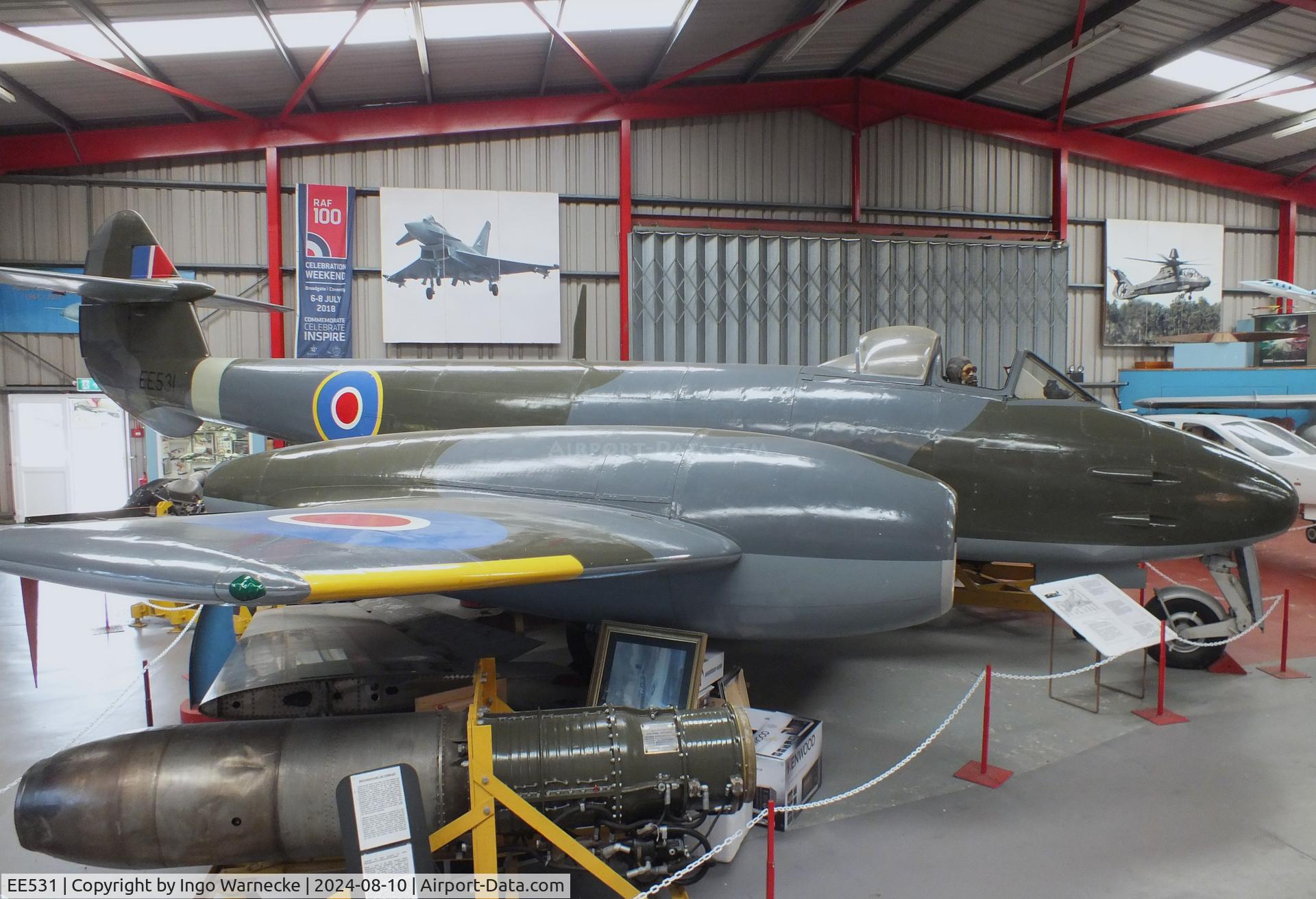 EE531, 1944 Gloster Meteor F.4 C/N Not found EE531, Gloster Meteor F4 at the Midlands Air Museum Coventry
