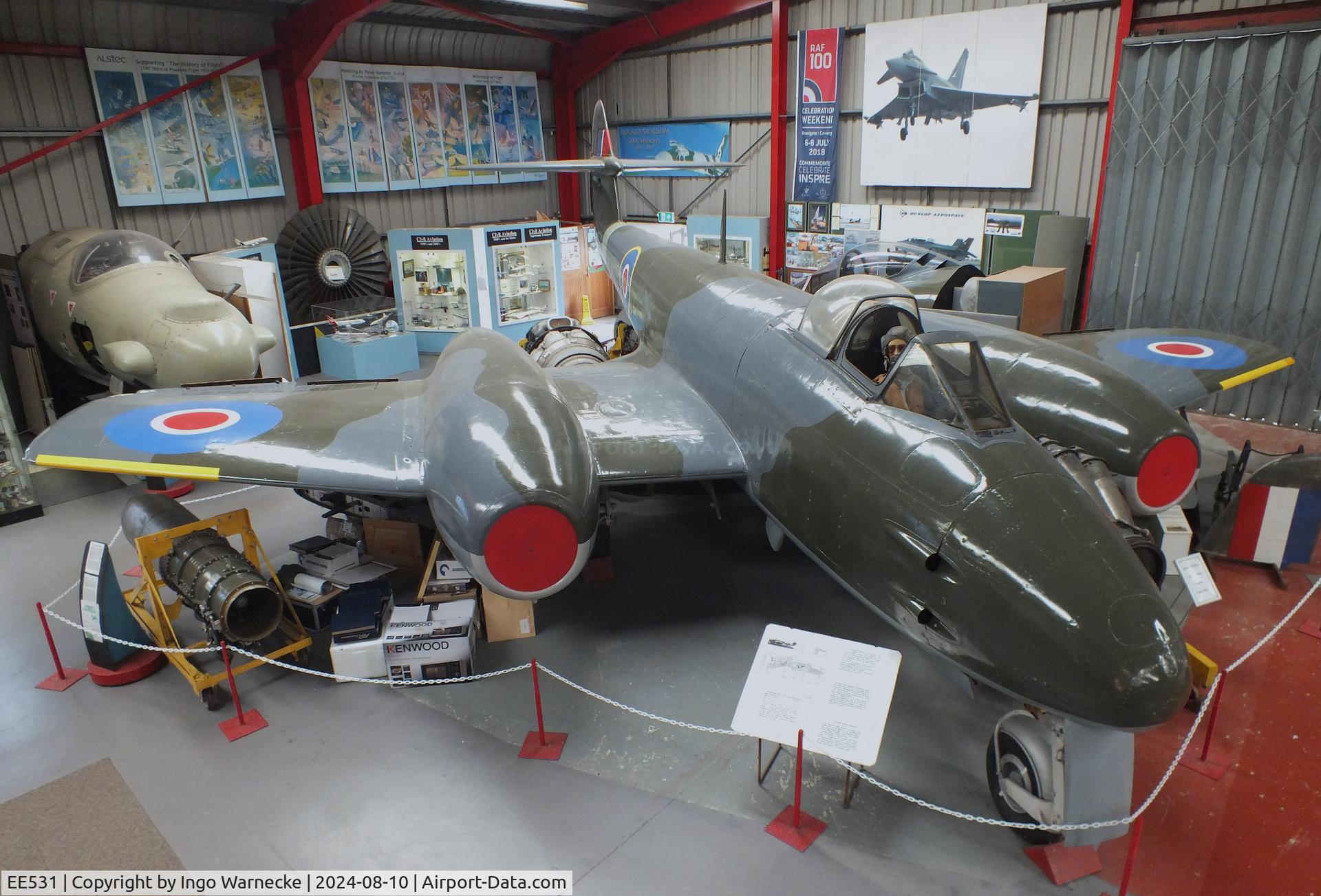 EE531, 1944 Gloster Meteor F.4 C/N Not found EE531, Gloster Meteor F4 at the Midlands Air Museum Coventry