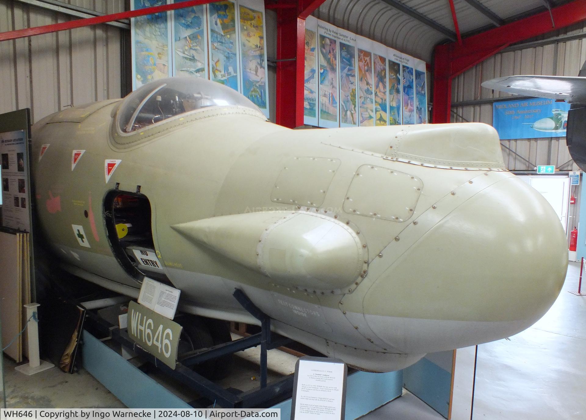 WH646, English Electric Canberra T.17A C/N EEP71118, English Electric Canberra T17A (fuselage nose section only) at the Midlands Air Museum Coventry