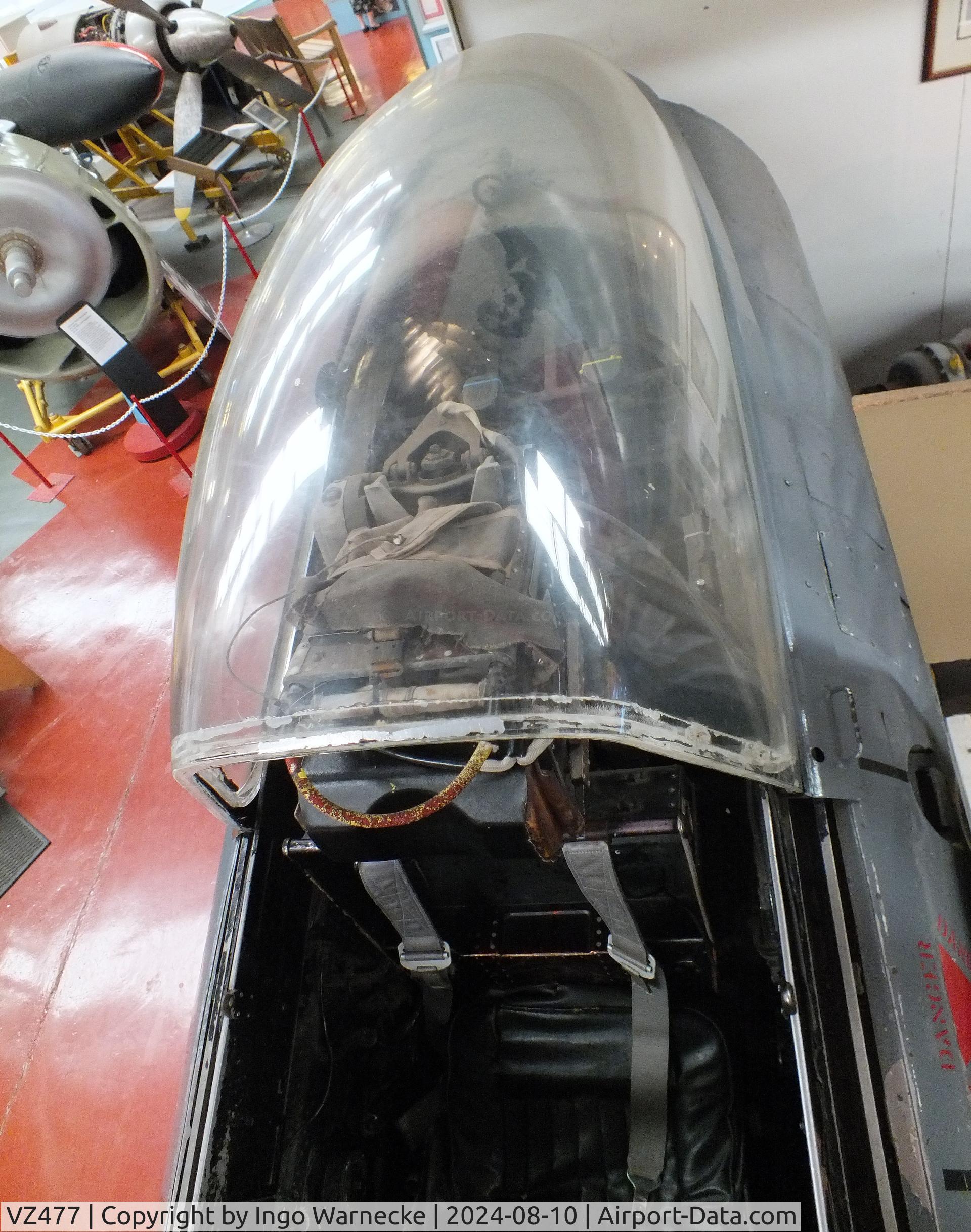 VZ477, Gloster Meteor F.4 C/N Not found VZ477, Gloster Meteor F8 (nose section only) at the Midlands Air Museum Coventry