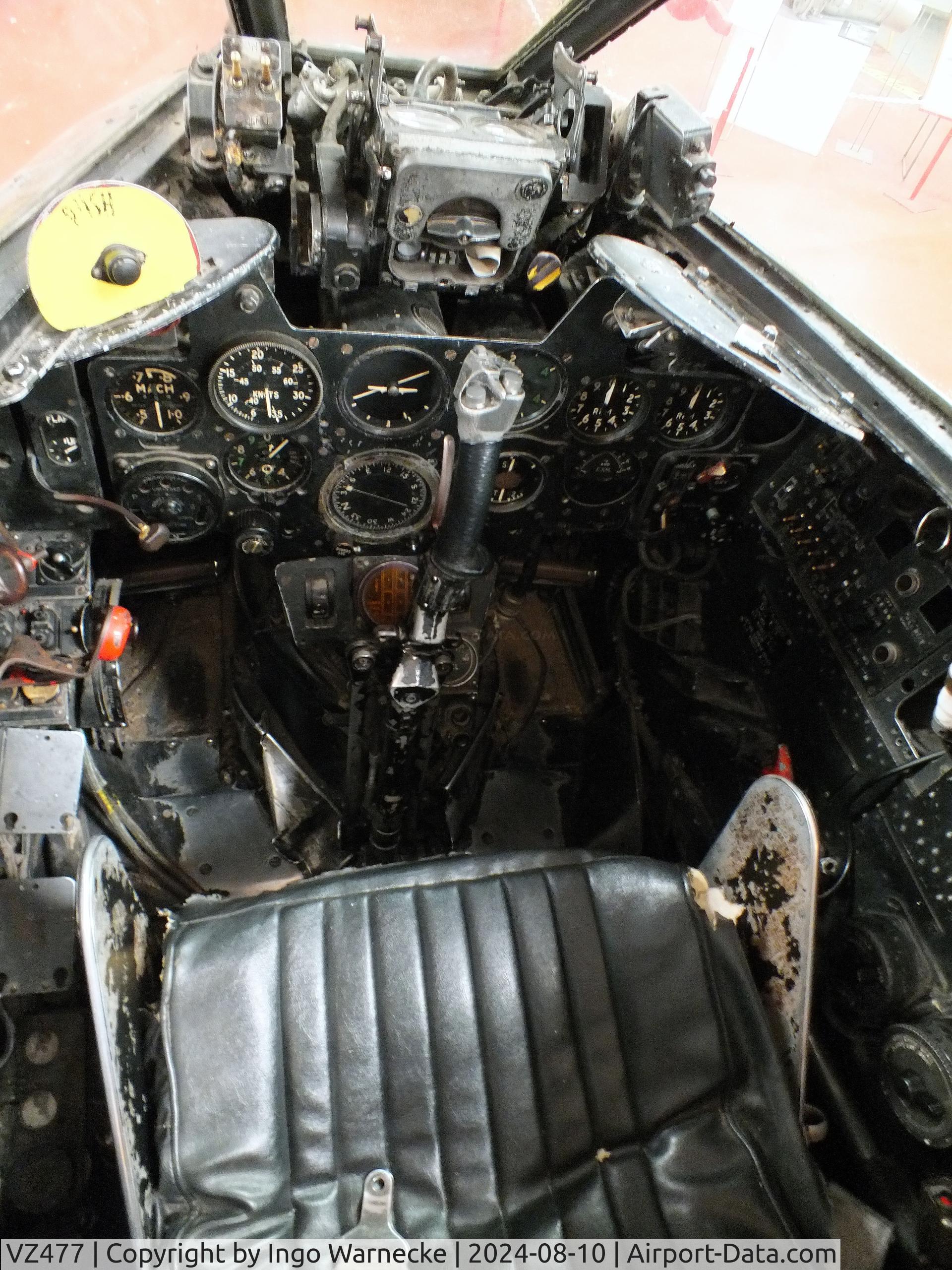 VZ477, Gloster Meteor F.4 C/N Not found VZ477, Gloster Meteor F8 (nose section only) at the Midlands Air Museum Coventry