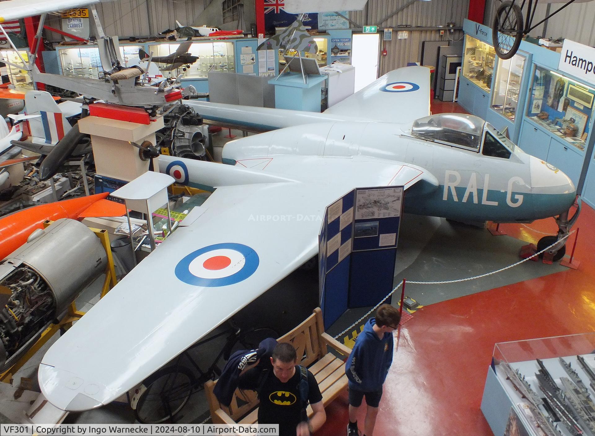 VF301, De Havilland Vampire F.1 C/N Not found VF301, De Havilland D.H.100 Vampire F1 at the Midlands Air Museum Coventry