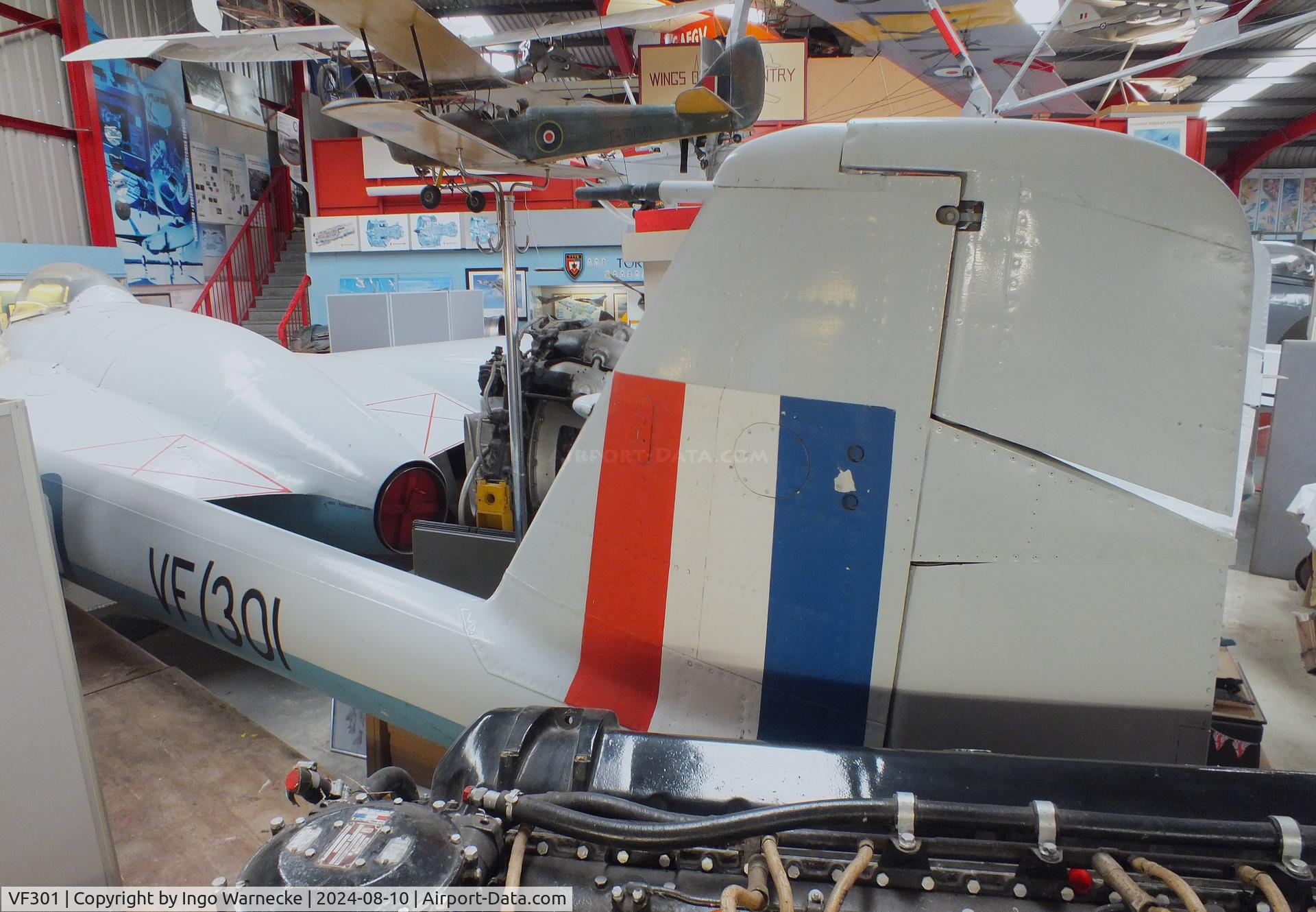 VF301, De Havilland Vampire F.1 C/N Not found VF301, De Havilland D.H.100 Vampire F1 at the Midlands Air Museum Coventry